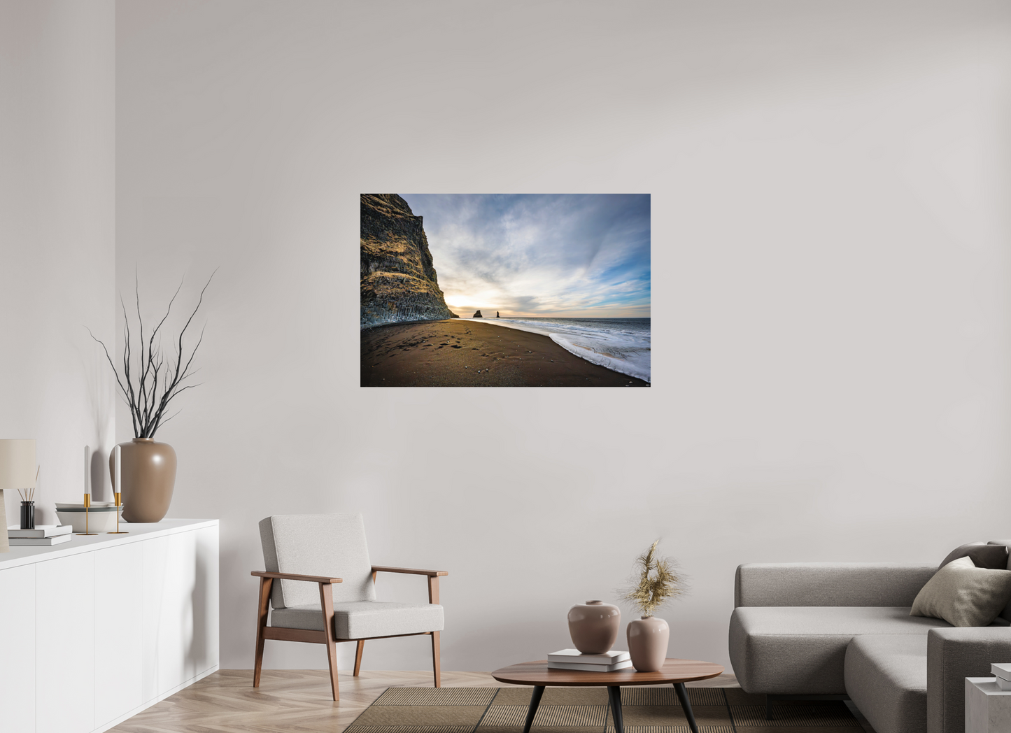 120 x 80 cm, Hahnemühle Photo Rag Bright White Reynisfjara – Golden Hour