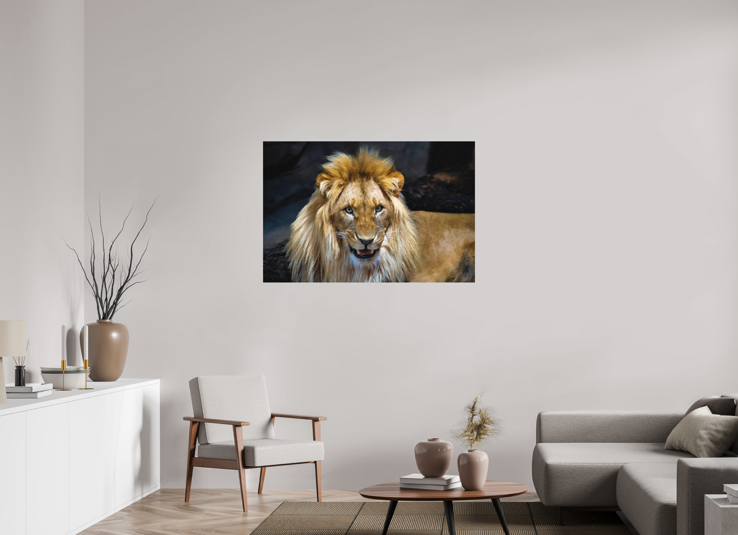 120 x 80 cm, Hahnemühle Photo Rag Bright White Stolzer Blick des Löwen