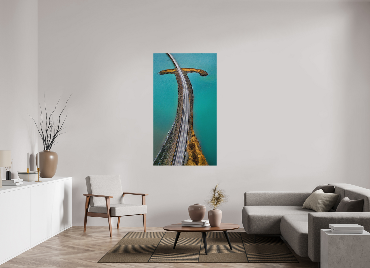 90 x 160 cm, Hahnemühle Photo Rag Bright White Straße durchs Türkis