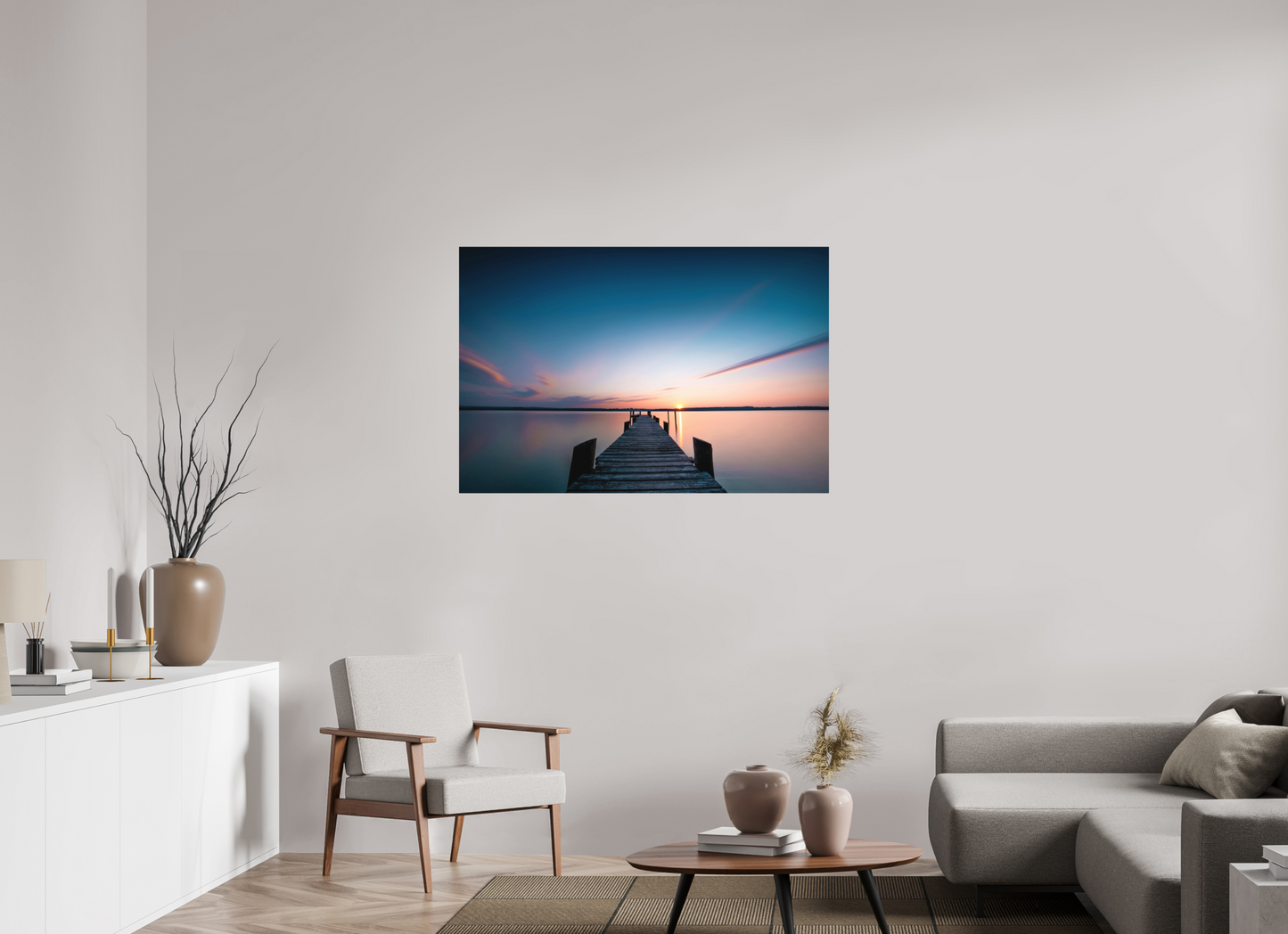 120 x 80 cm, Hahnemühle Photo Rag Bright White Sonnenuntergang am Ammersee