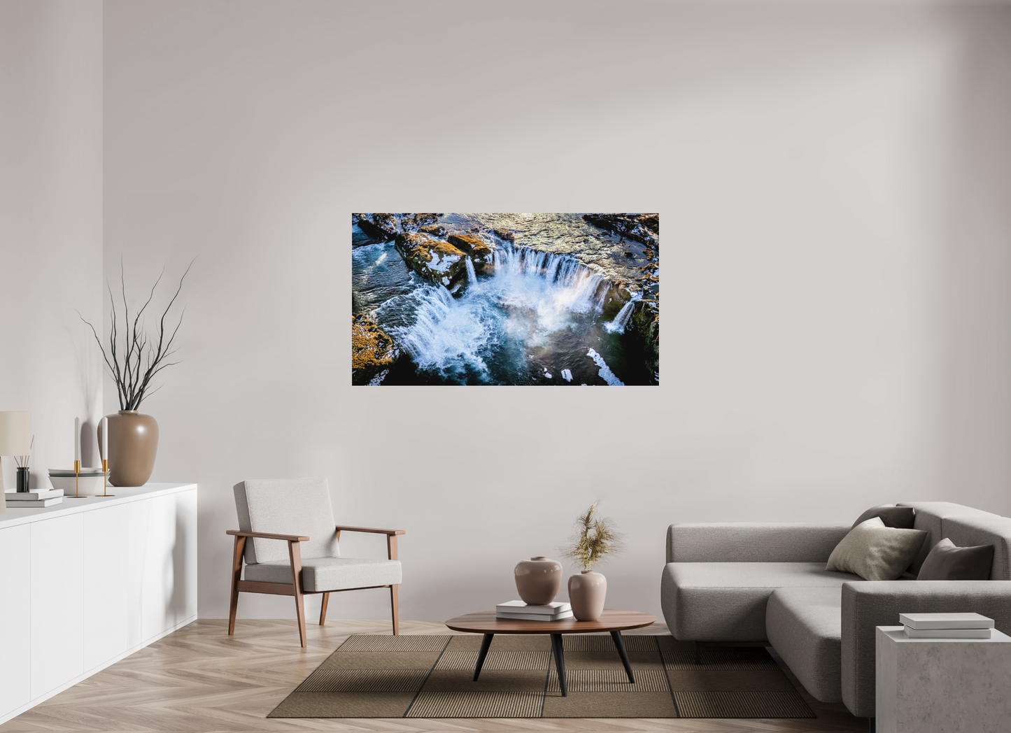 160 x 90 cm, Hahnemühle Photo Rag Bright White Goðafoss aus der Luft – Island