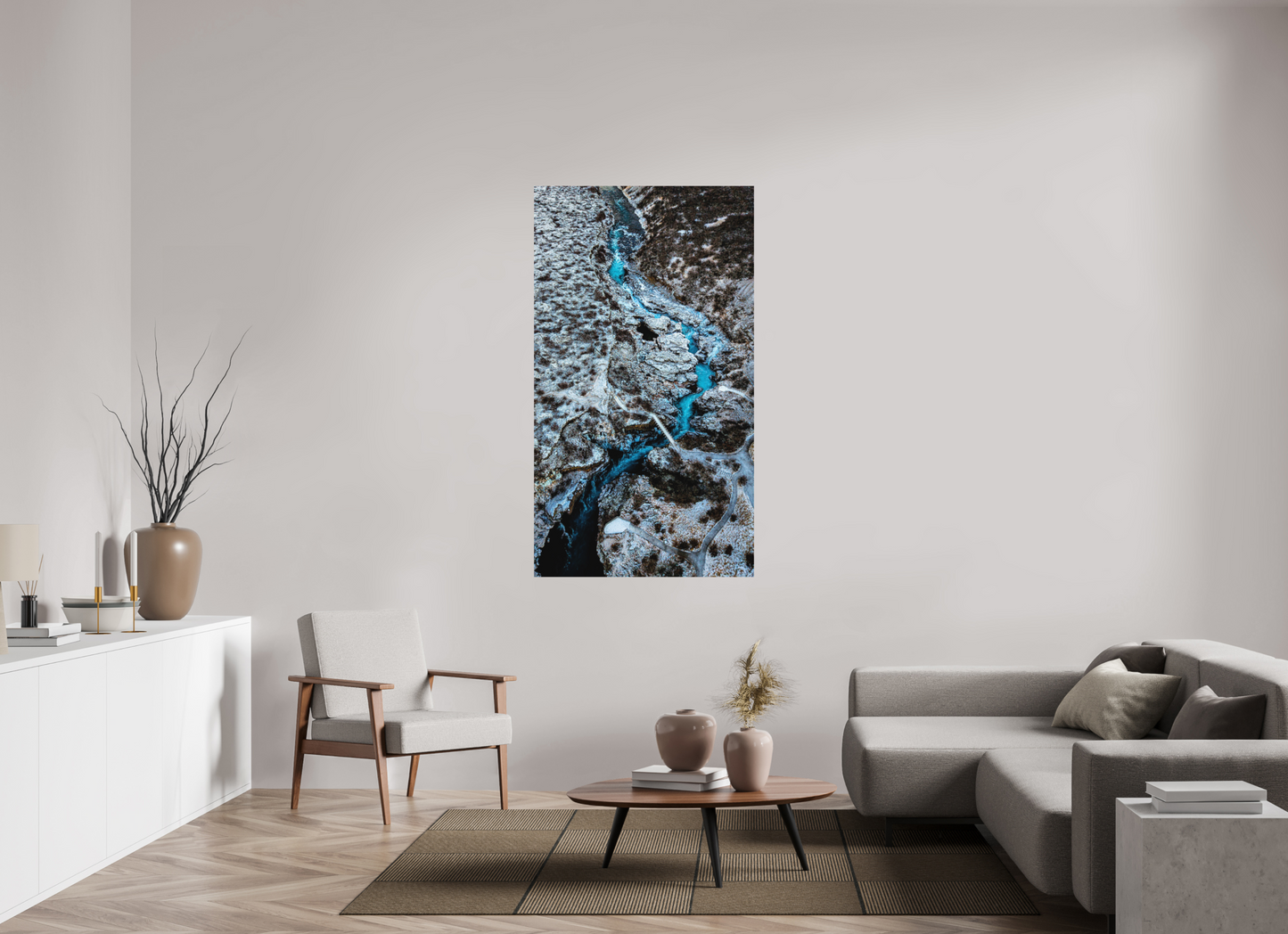 90 x 160 cm, Hahnemühle Photo Rag Bright White Türkispfad