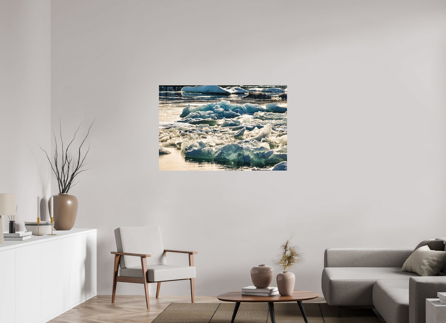 120 x 80 cm, Hahnemühle Photo Rag Bright White Gletscherlicht – Island
