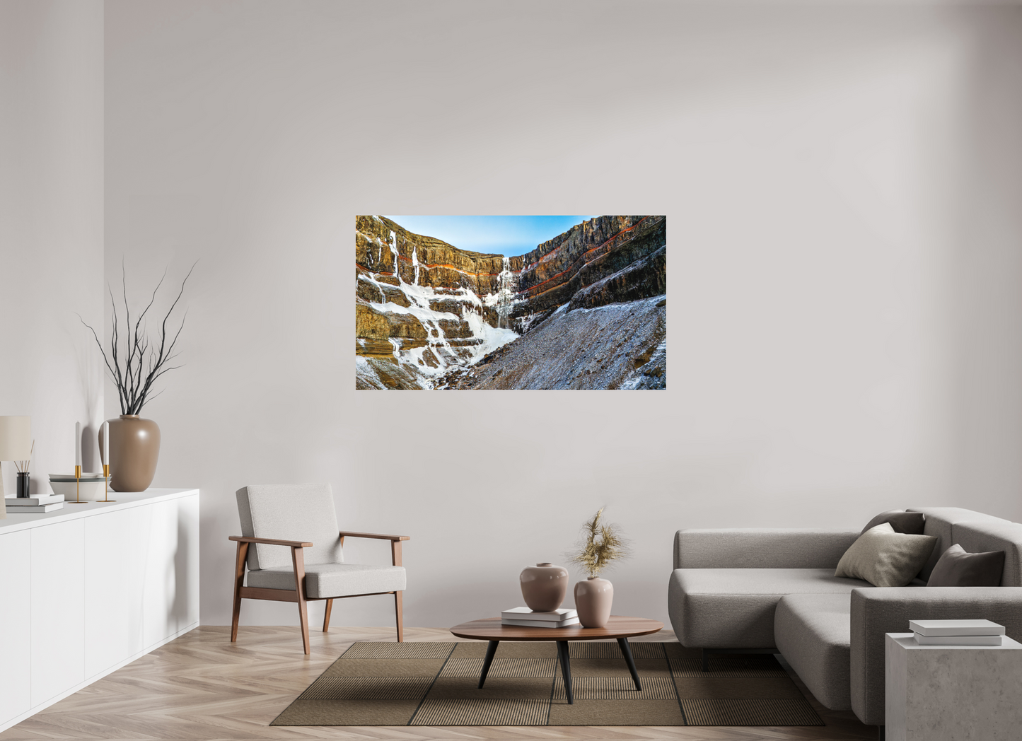 160 x 90 cm, Hahnemühle Photo Rag Bright White Hengifoss – Farben der Erde