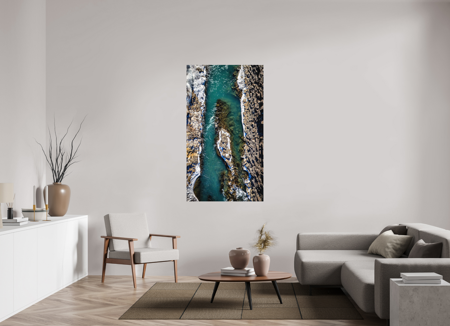 90 x 160 cm, Hahnemühle Photo Rag Bright White Studlagil – Eisblauer Canyon