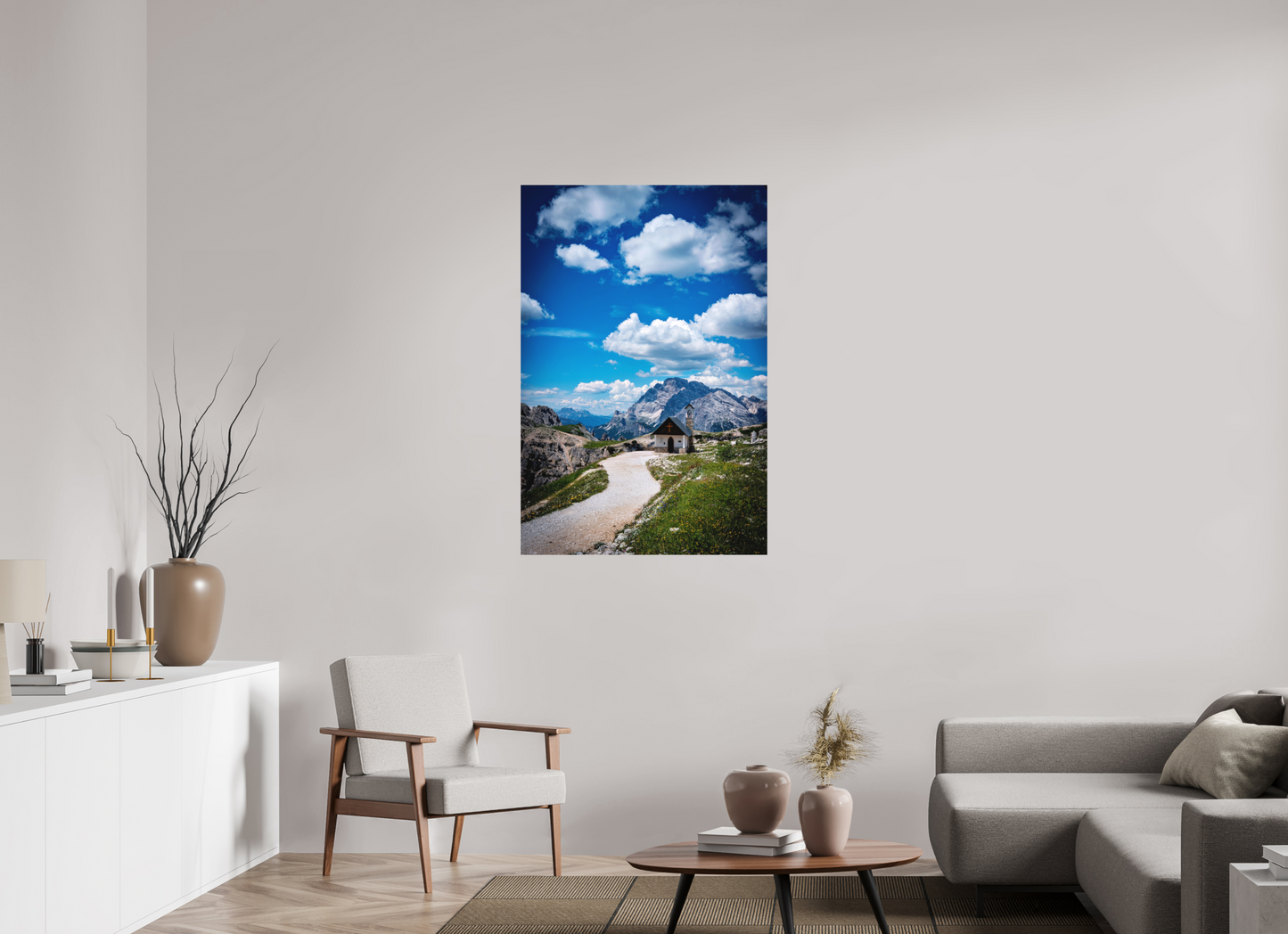 80 x 120 cm, Hahnemühle Photo Rag Bright White Kapelle über den Dolomiten