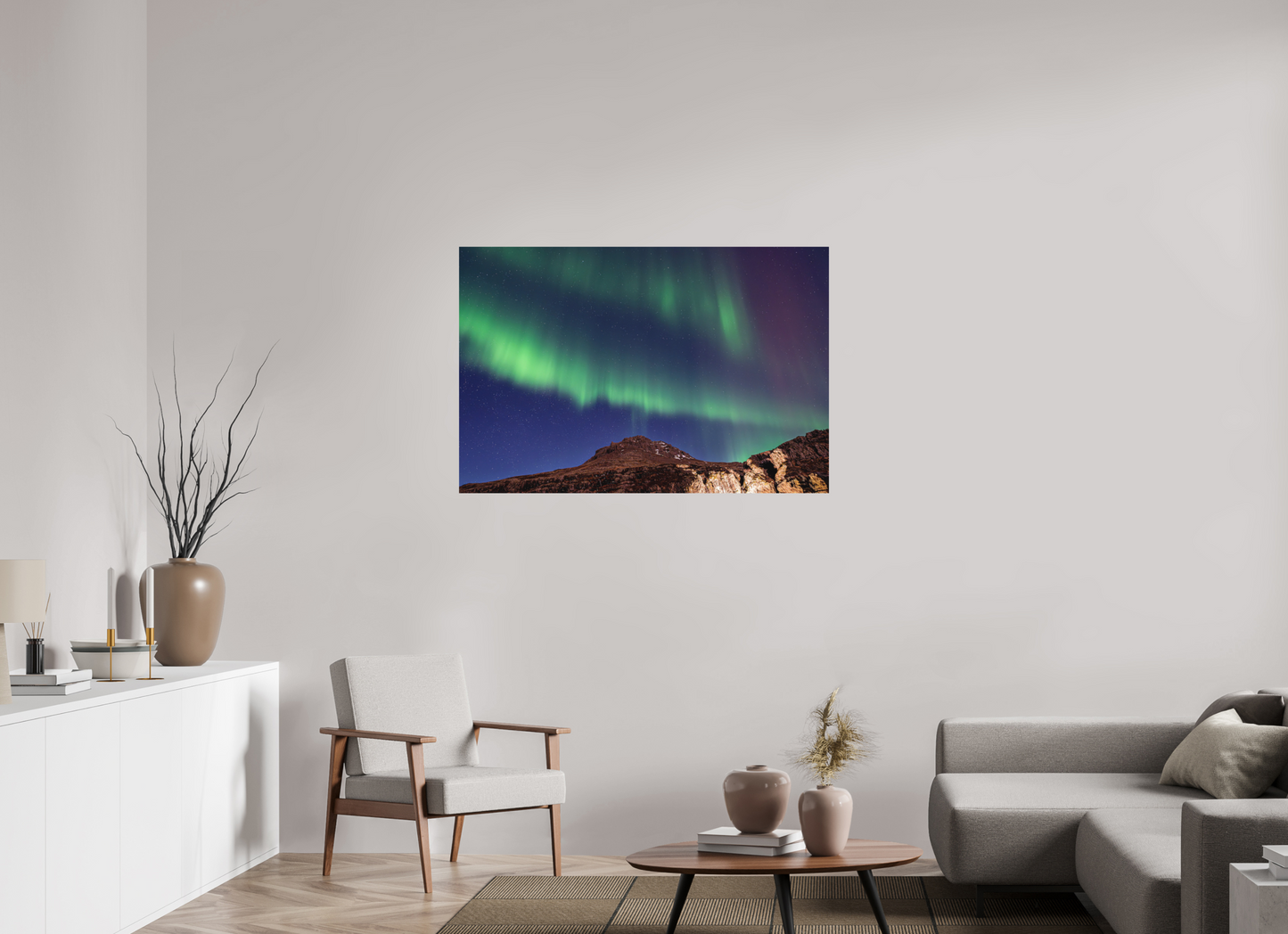 120 x 80 cm, Hahnemühle Photo Rag Bright White Aurora über den Ostfjorden