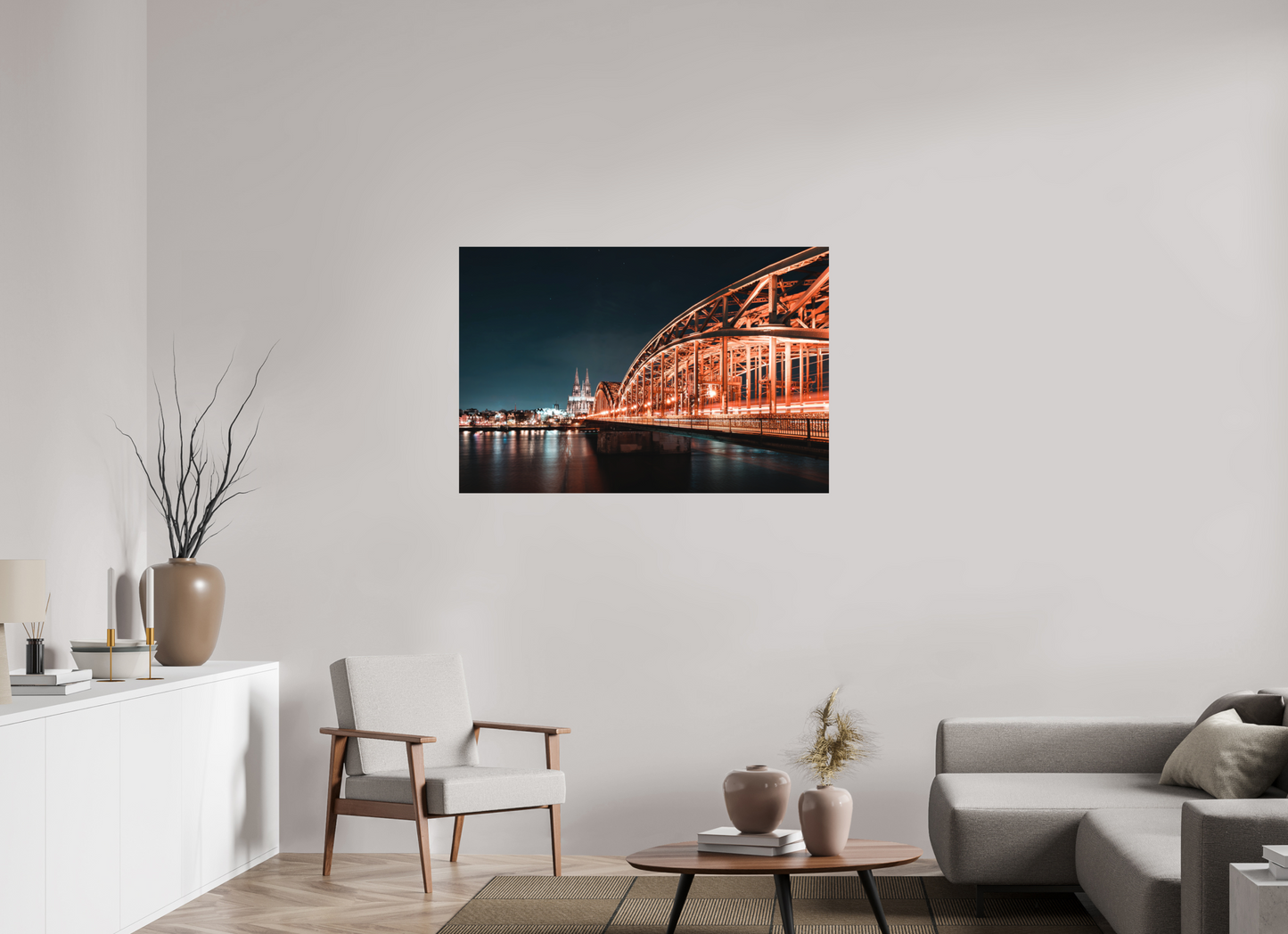 120 x 80 cm, Hahnemühle Photo Rag Bright White Köln bei Nacht