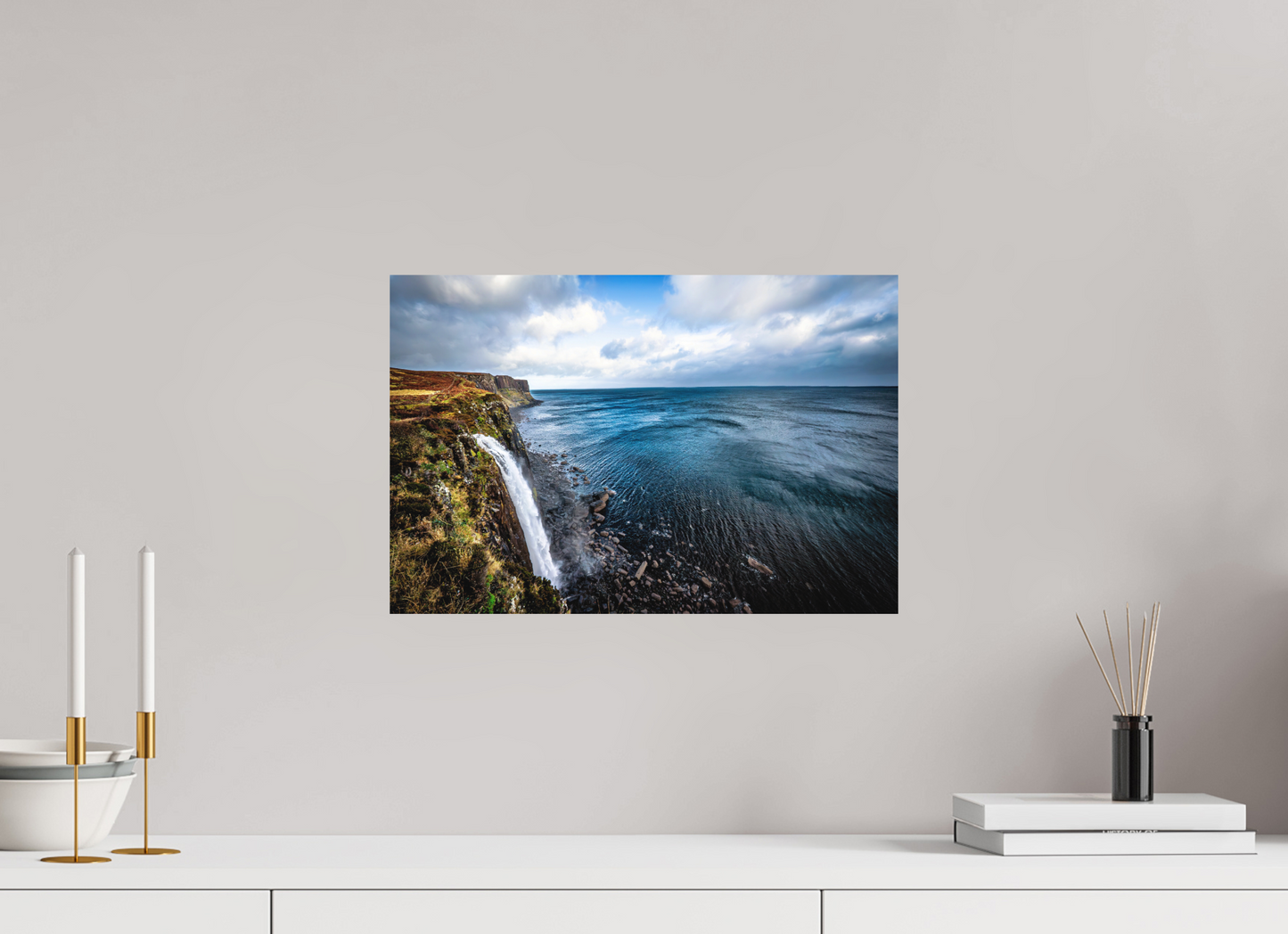 45 x 30 cm, Hahnemühle Photo Rag Bright White Kilt Rock Falls – Kraft der Küste