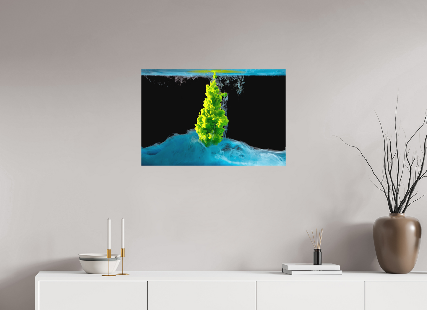 75 x 50 cm, Hahnemühle Photo Rag Bright White Acrylblau