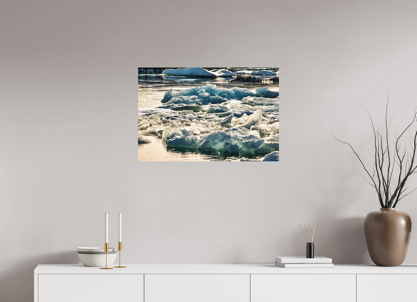 75 x 50 cm, Hahnemühle Photo Rag Bright White Gletscherlicht – Island