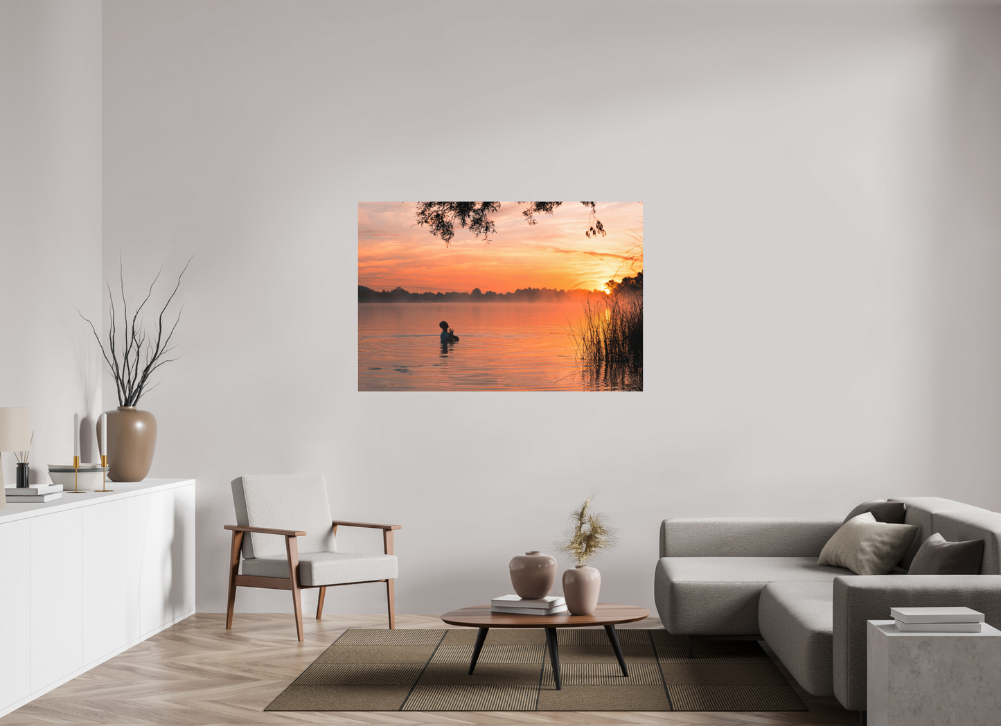 150 x 100 cm, Hahnemühle Photo Rag Bright White Yoga im See