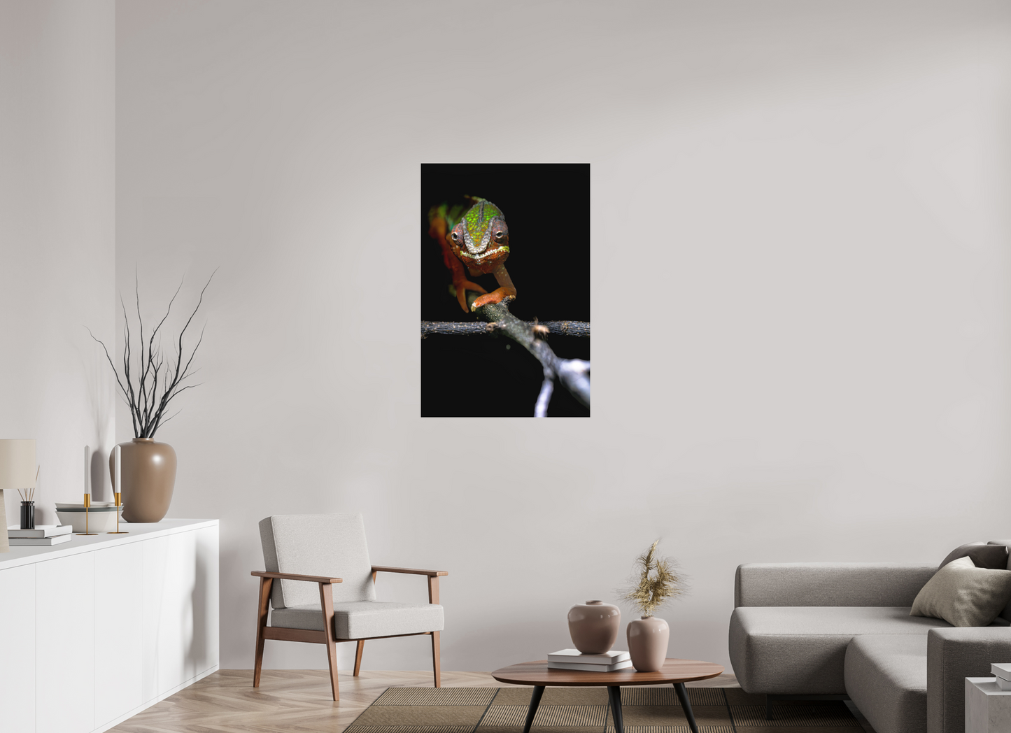 70 x 105 cm, Hahnemühle Photo Rag Bright White Chamäleon im Fokus