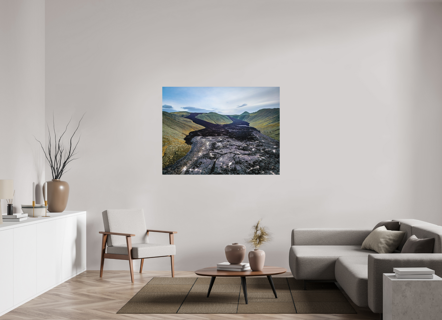 140 x 105 cm, Hahnemühle Photo Rag Bright White Pfad aus Feuer – Erstarrte Lava
