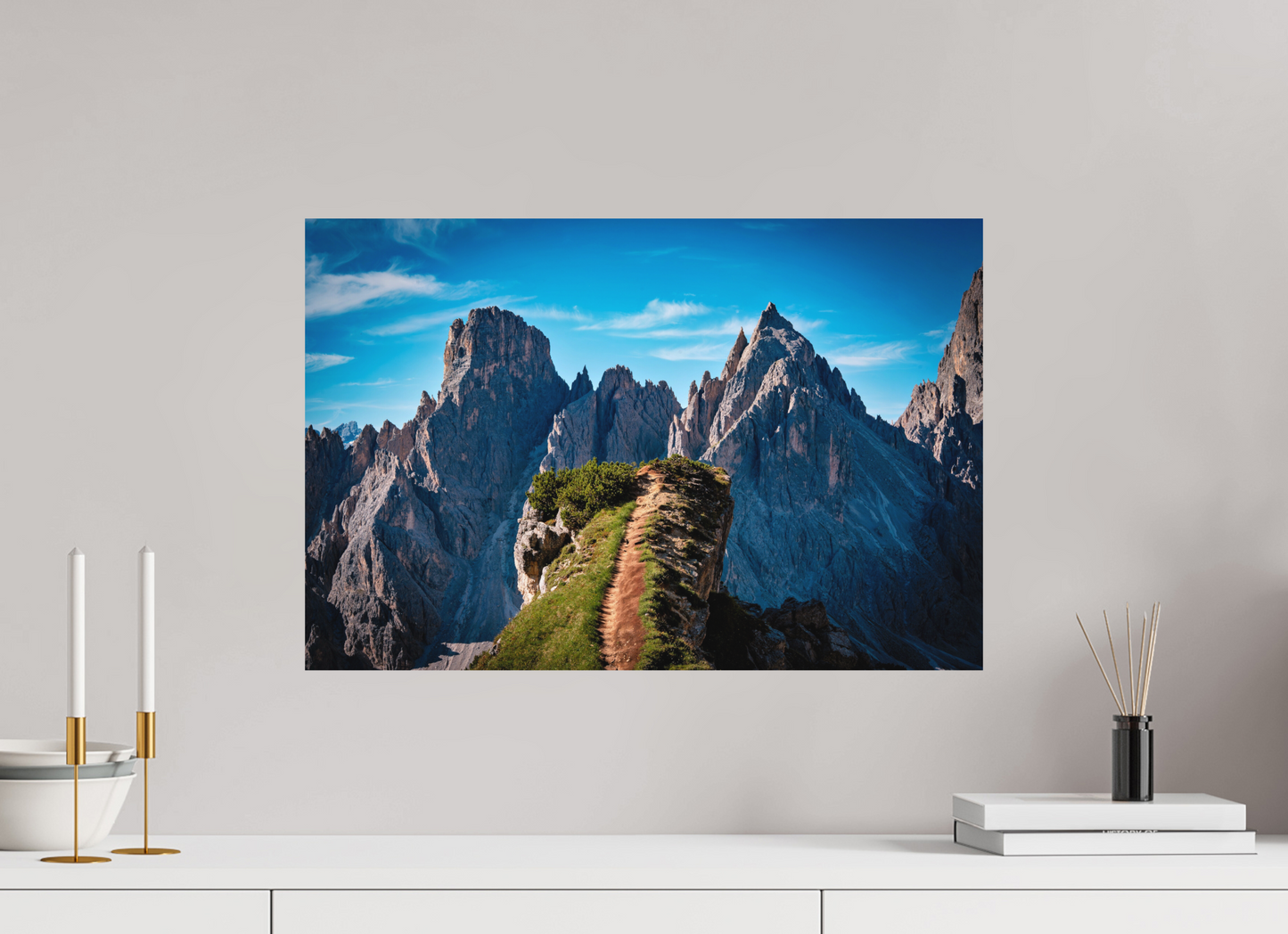 60 x 40 cm, Hahnemühle Photo Rag Bright White Pfad in den Dolomiten