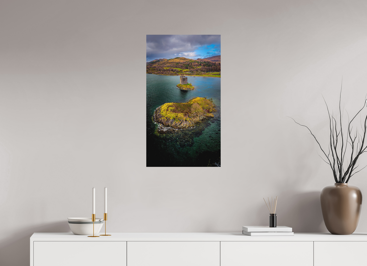45 x 80 cm, Hahnemühle Photo Rag Bright White Castle Stalker in den Highlands