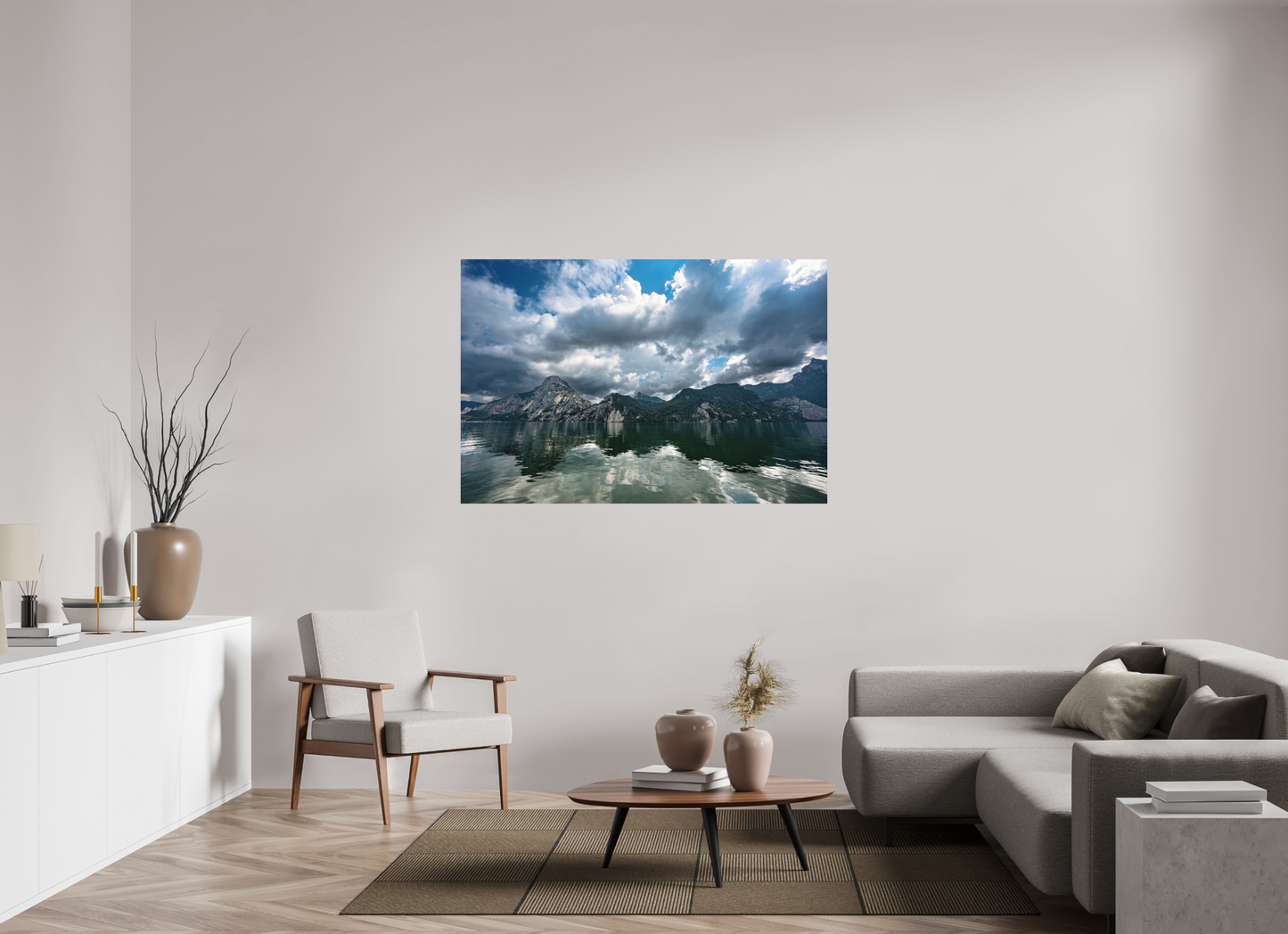 150 x 100 cm, Hahnemühle Photo Rag Bright White Traunsee Bergblick