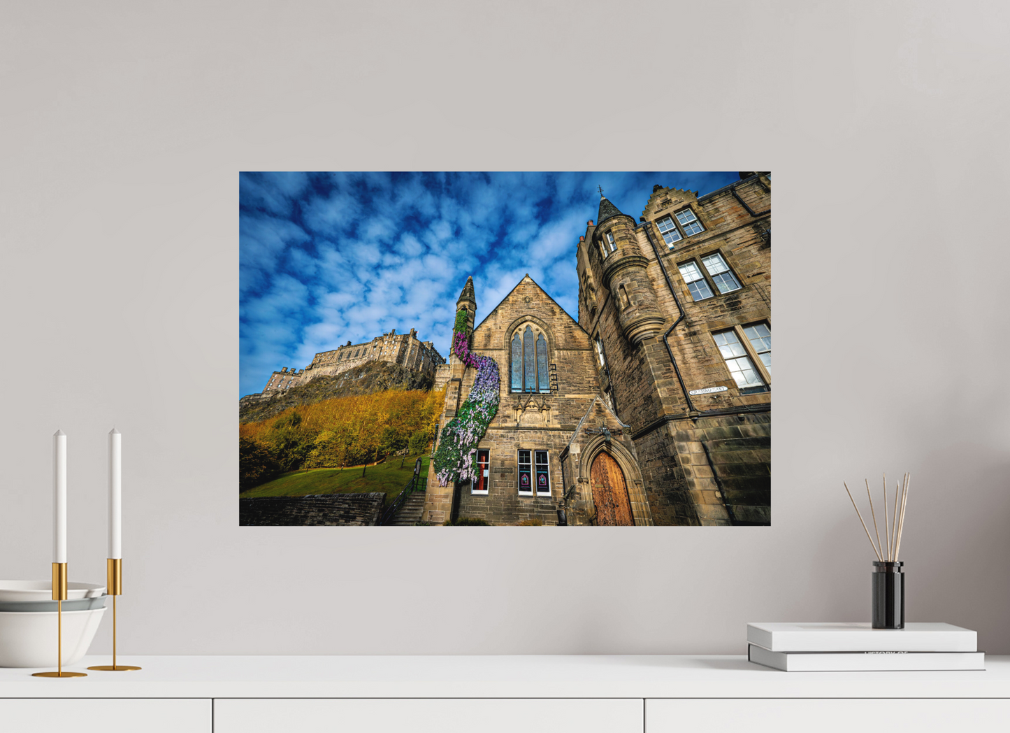 60 x 40 cm, Hahnemühle Photo Rag Bright White Blütenpfad nach Edinburgh Castle