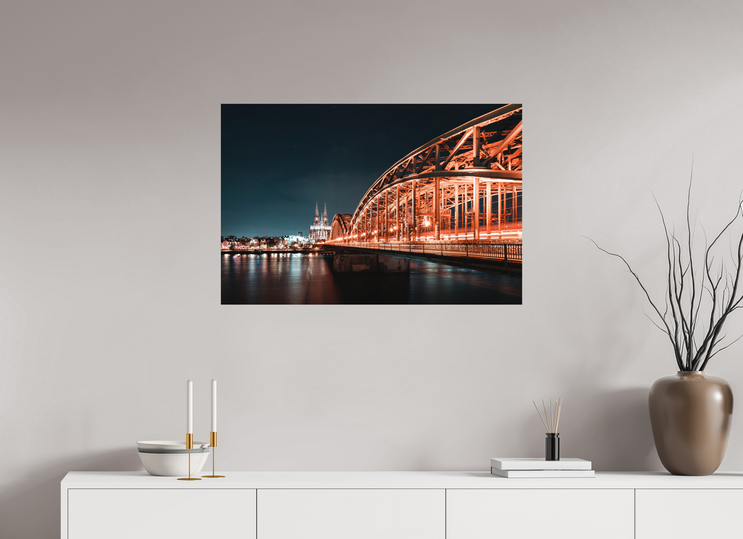 90 x 60 cm, Hahnemühle Photo Rag Bright White Köln bei Nacht