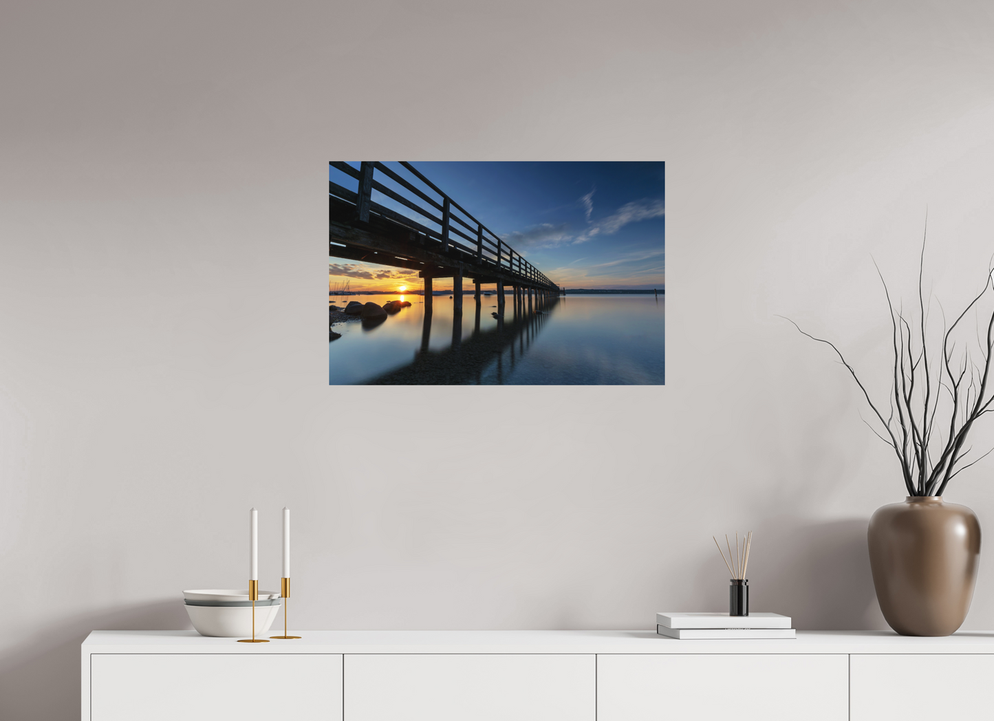 75 x 50 cm, Hahnemühle Photo Rag Bright White Sonnenaufgang am Ammersee