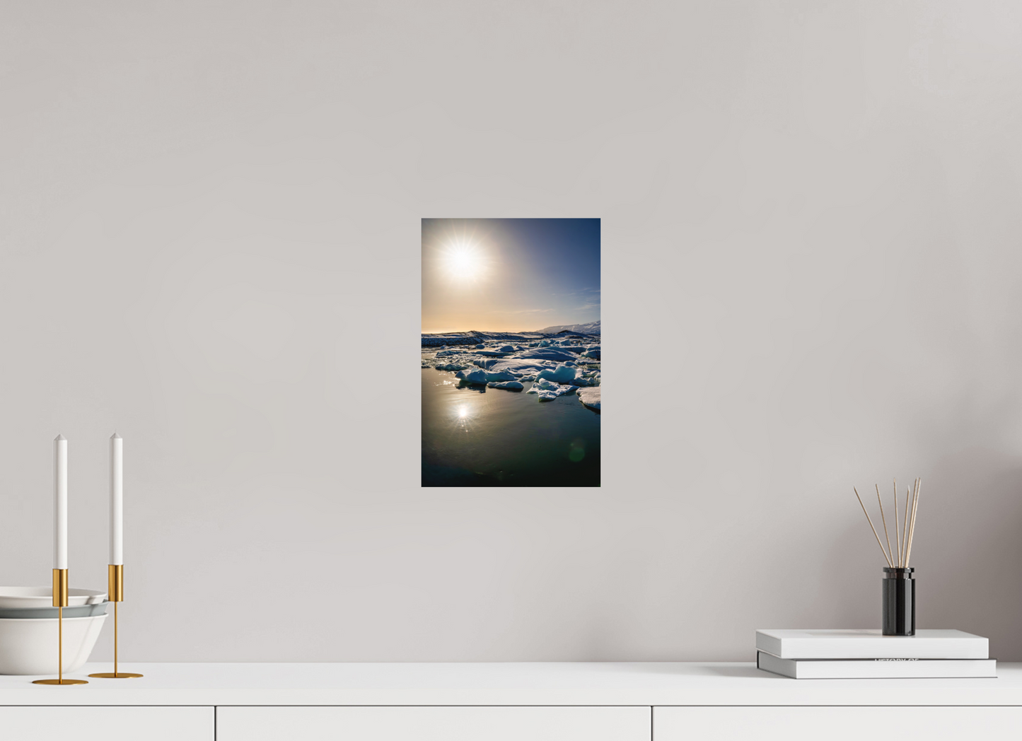 20 x 30 cm, Hahnemühle Photo Rag Bright White Sonnenaufgang über der Gletscherlagune
