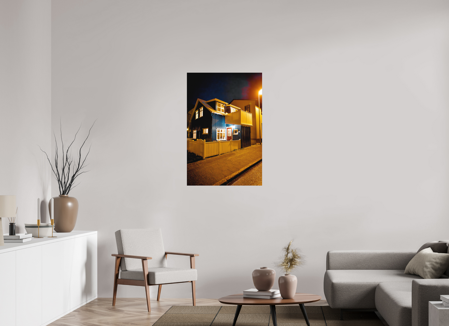 70 x 105 cm, Hahnemühle Photo Rag Bright White Reykjavíks Häuser
