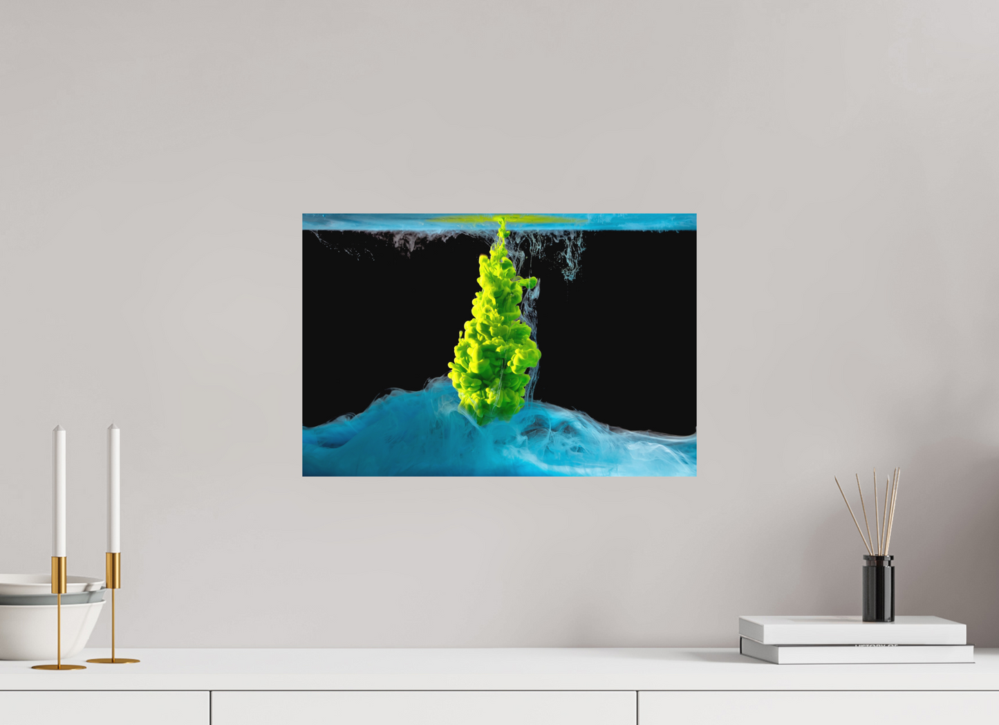 45 x 30 cm, Hahnemühle Photo Rag Bright White Acrylblau
