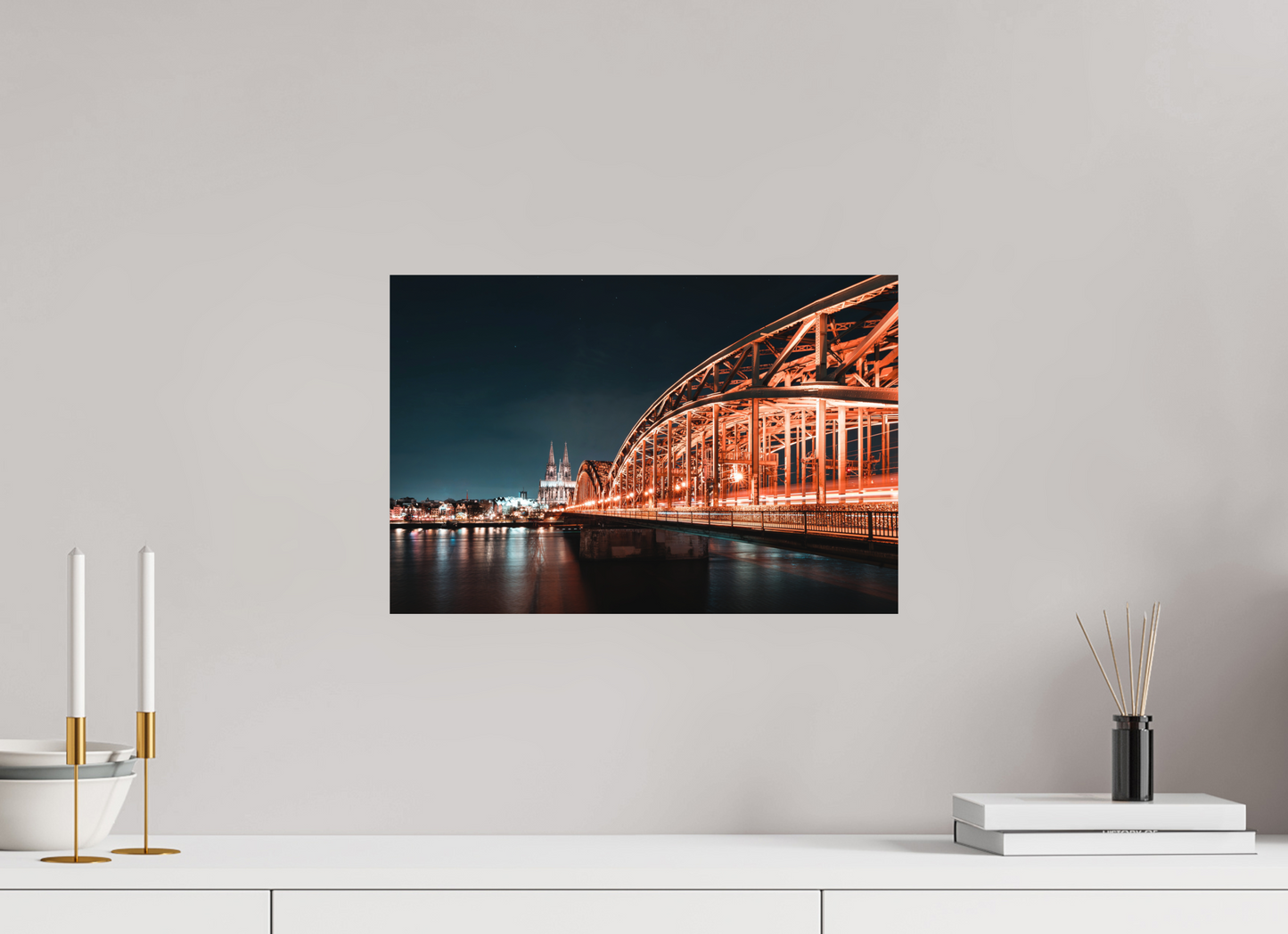 45 x 30 cm, Hahnemühle Photo Rag Bright White Köln bei Nacht