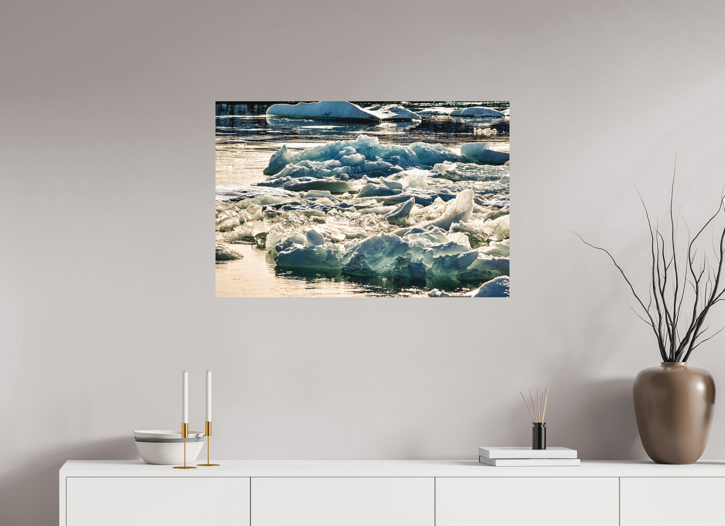 90 x 60 cm, Hahnemühle Photo Rag Bright White Gletscherlicht – Island