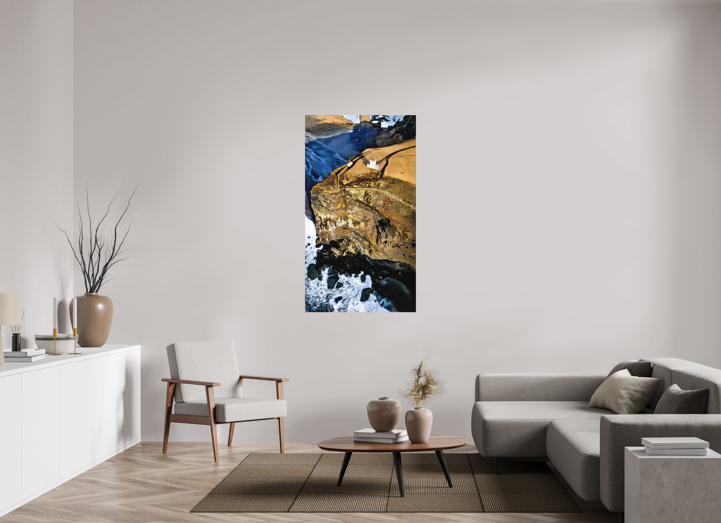 81 x 144 cm, Hahnemühle Photo Rag Bright White Dyrhólaey Leuchtturm – Wacht über der Klippe