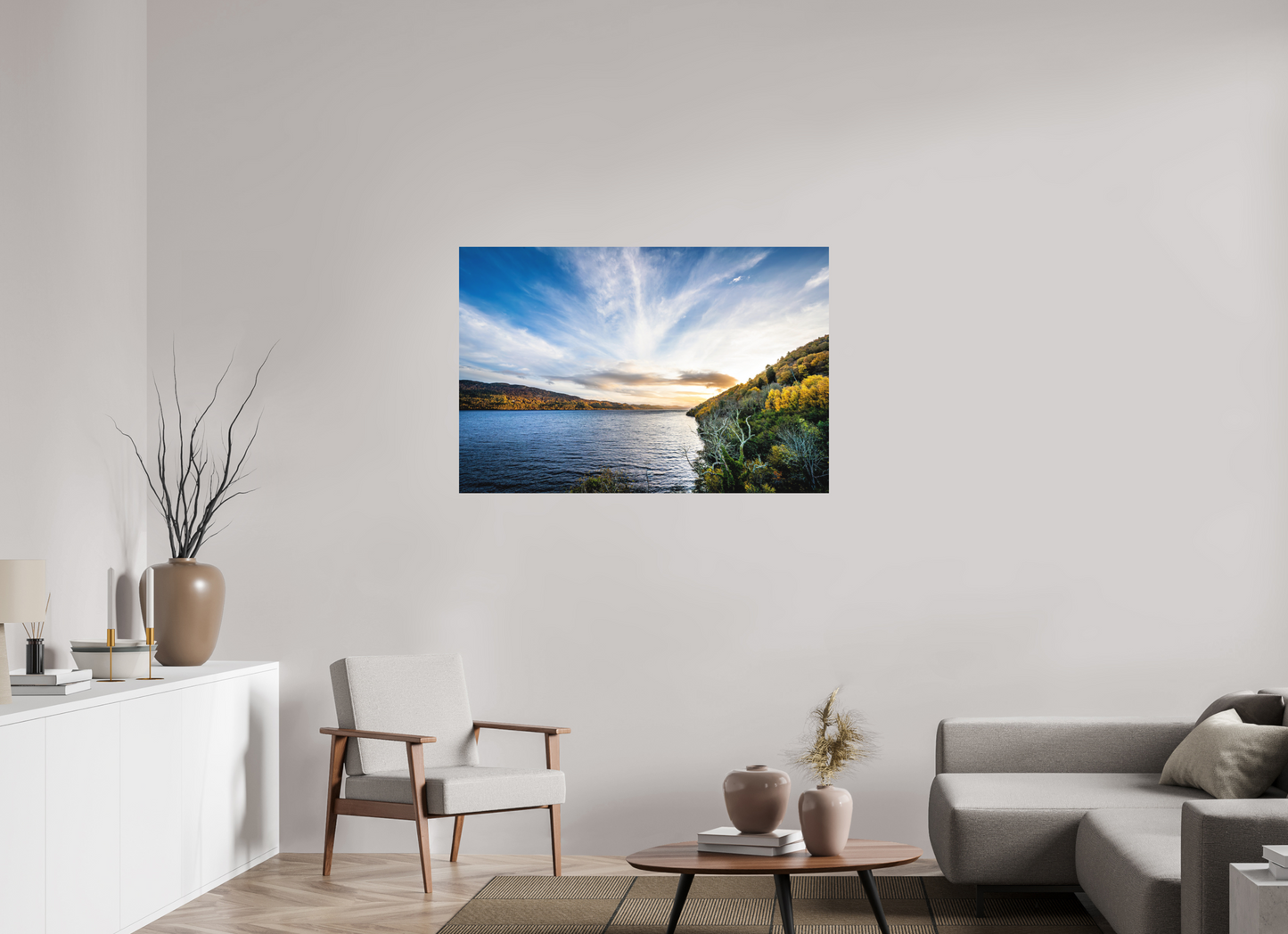 120 x 80 cm, Hahnemühle Photo Rag Bright White Loch Ness – Golden Light