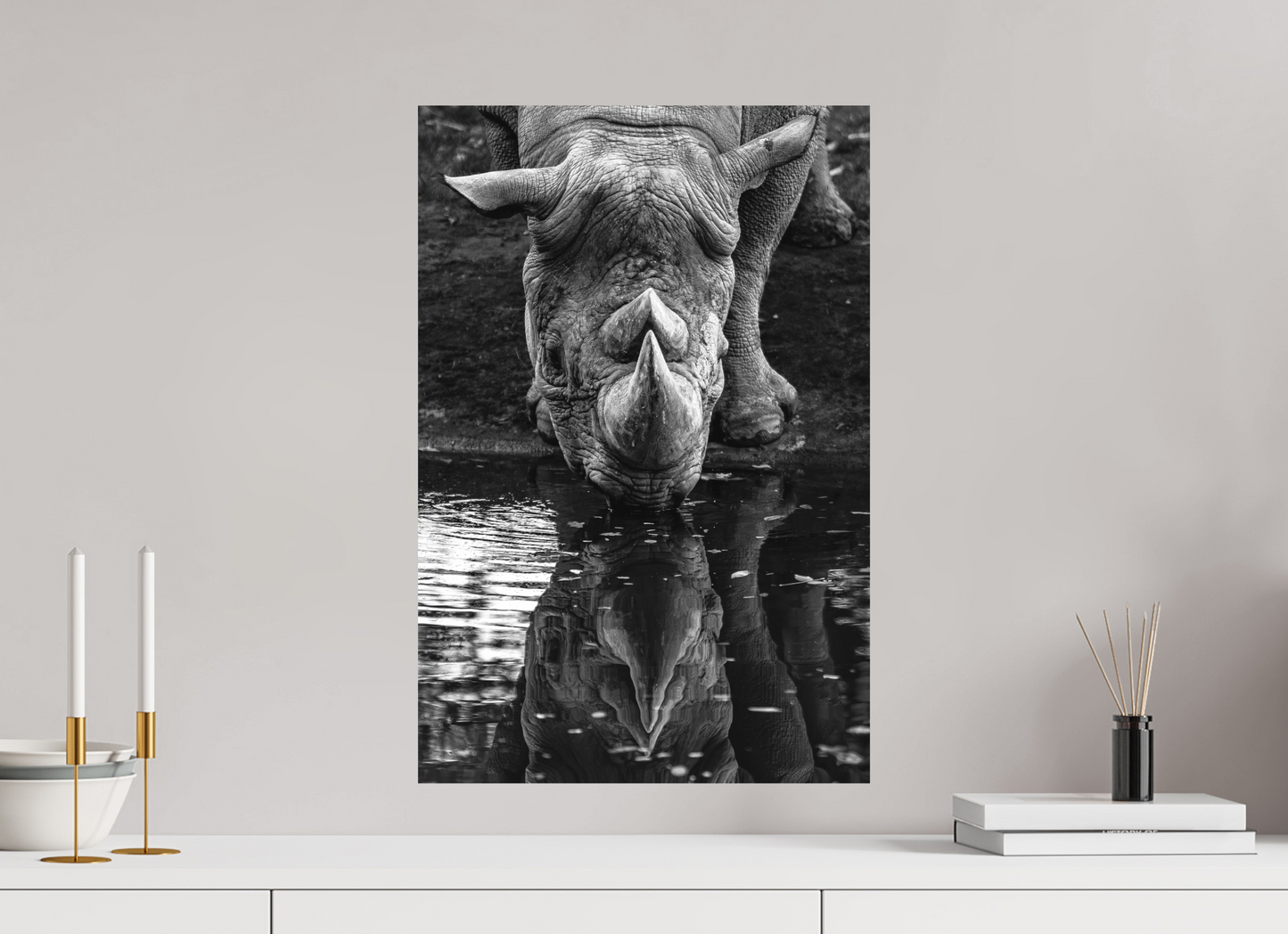 40 x 60 cm, Hahnemühle Photo Rag Bright White Stilles Trinken am Wasserloch