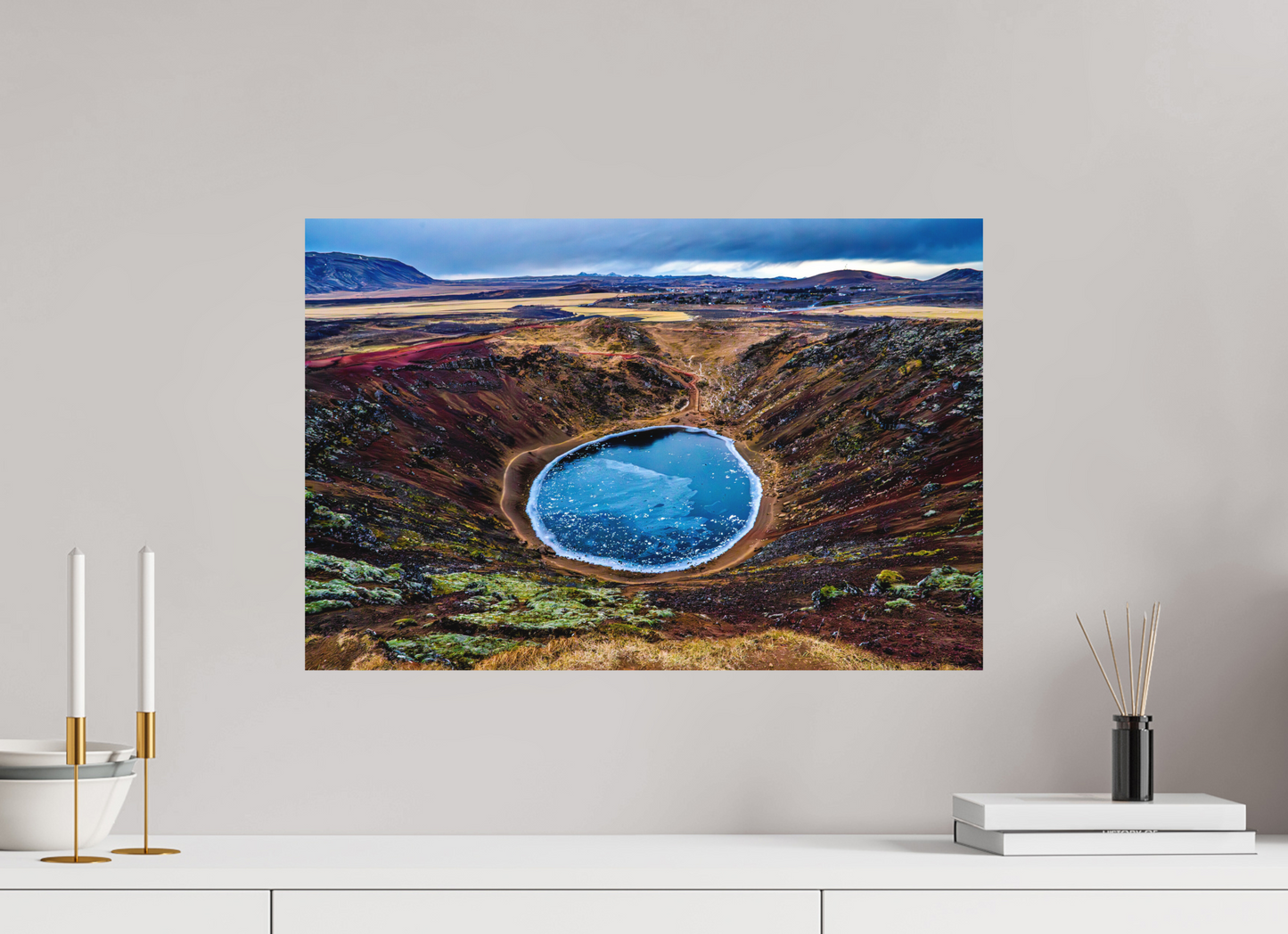 60 x 40 cm, Hahnemühle Photo Rag Bright White Kerid – Eisring im Feuerkrater