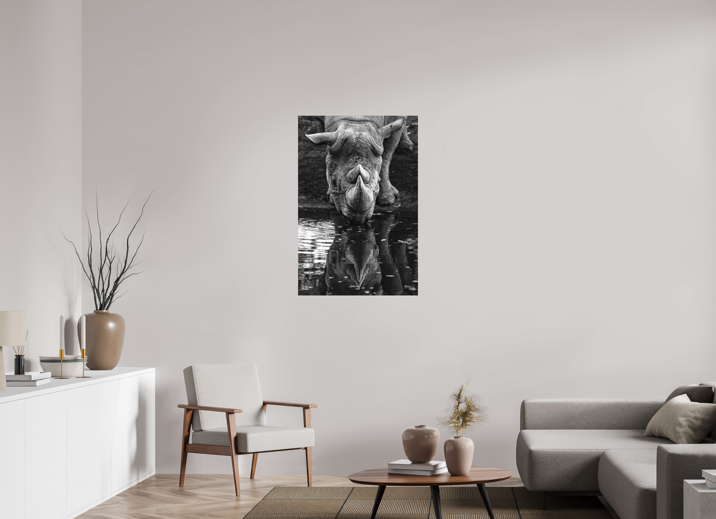 70 x 105 cm, Hahnemühle Photo Rag Bright White Stilles Trinken am Wasserloch