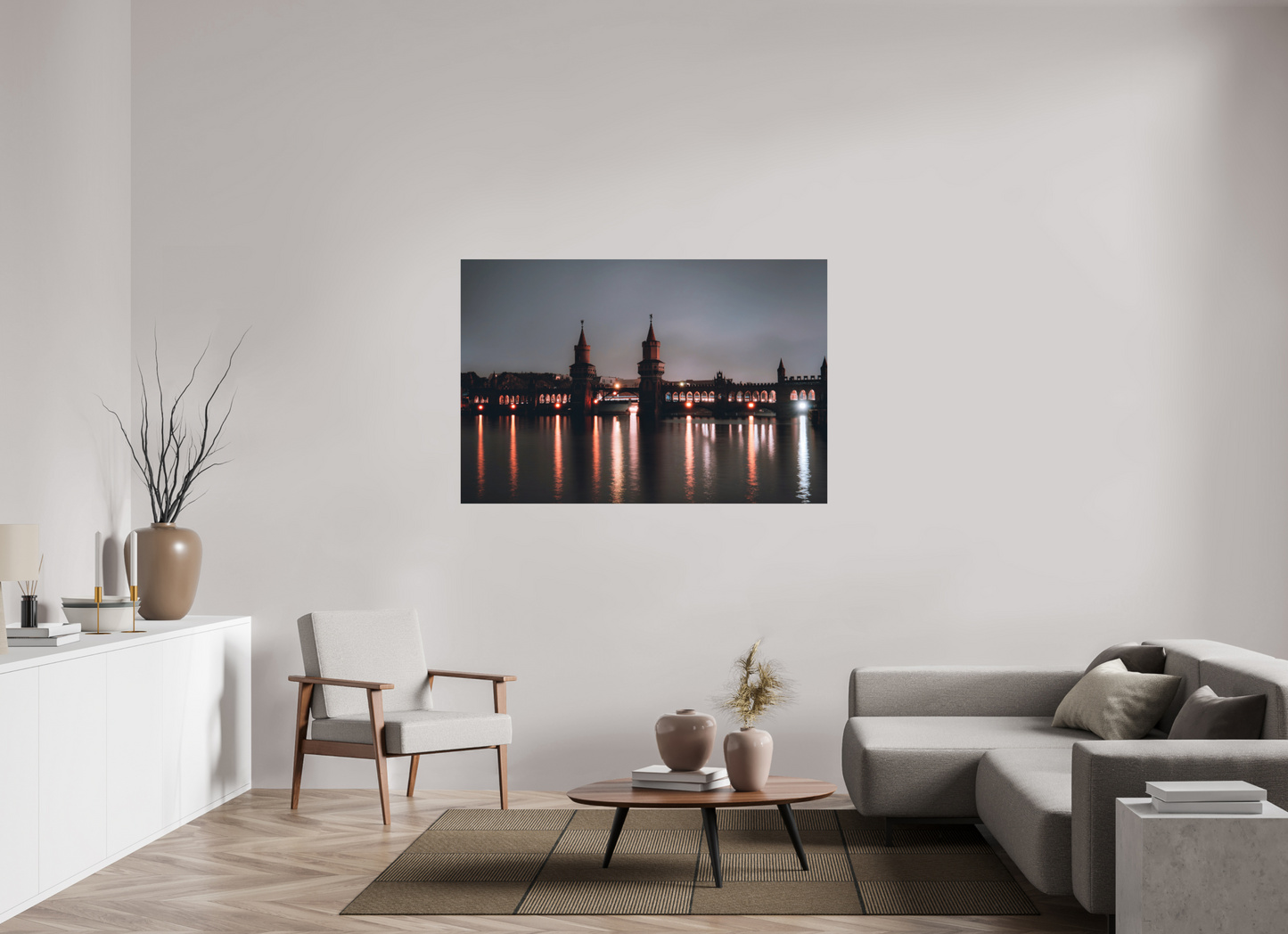 150 x 100 cm, Hahnemühle Photo Rag Bright White Oberbaumbrücke – Berlin bei Nacht