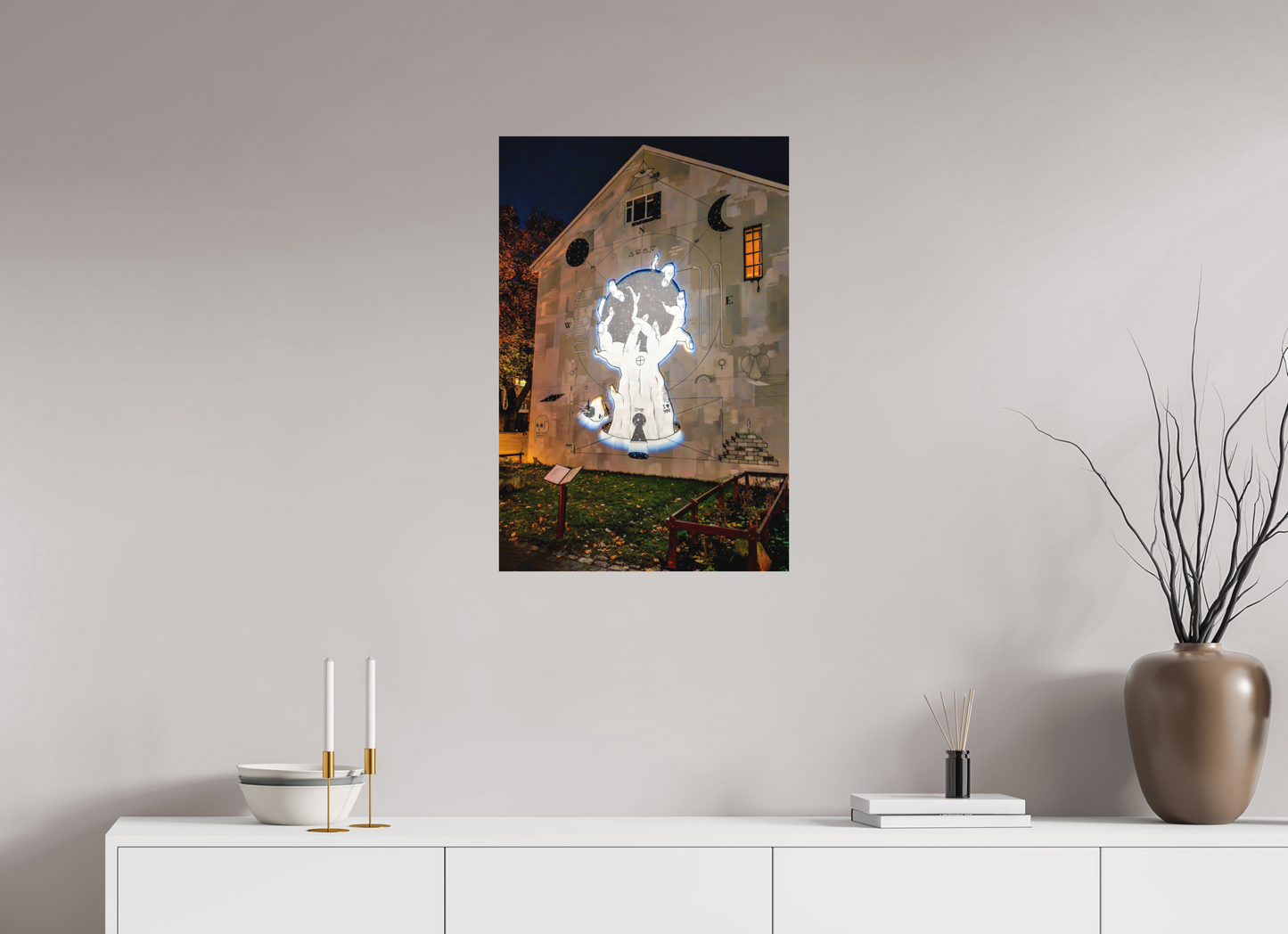 50 x 75 cm, Hahnemühle Photo Rag Bright White Reykjavík Nights – Wandkunst im Licht