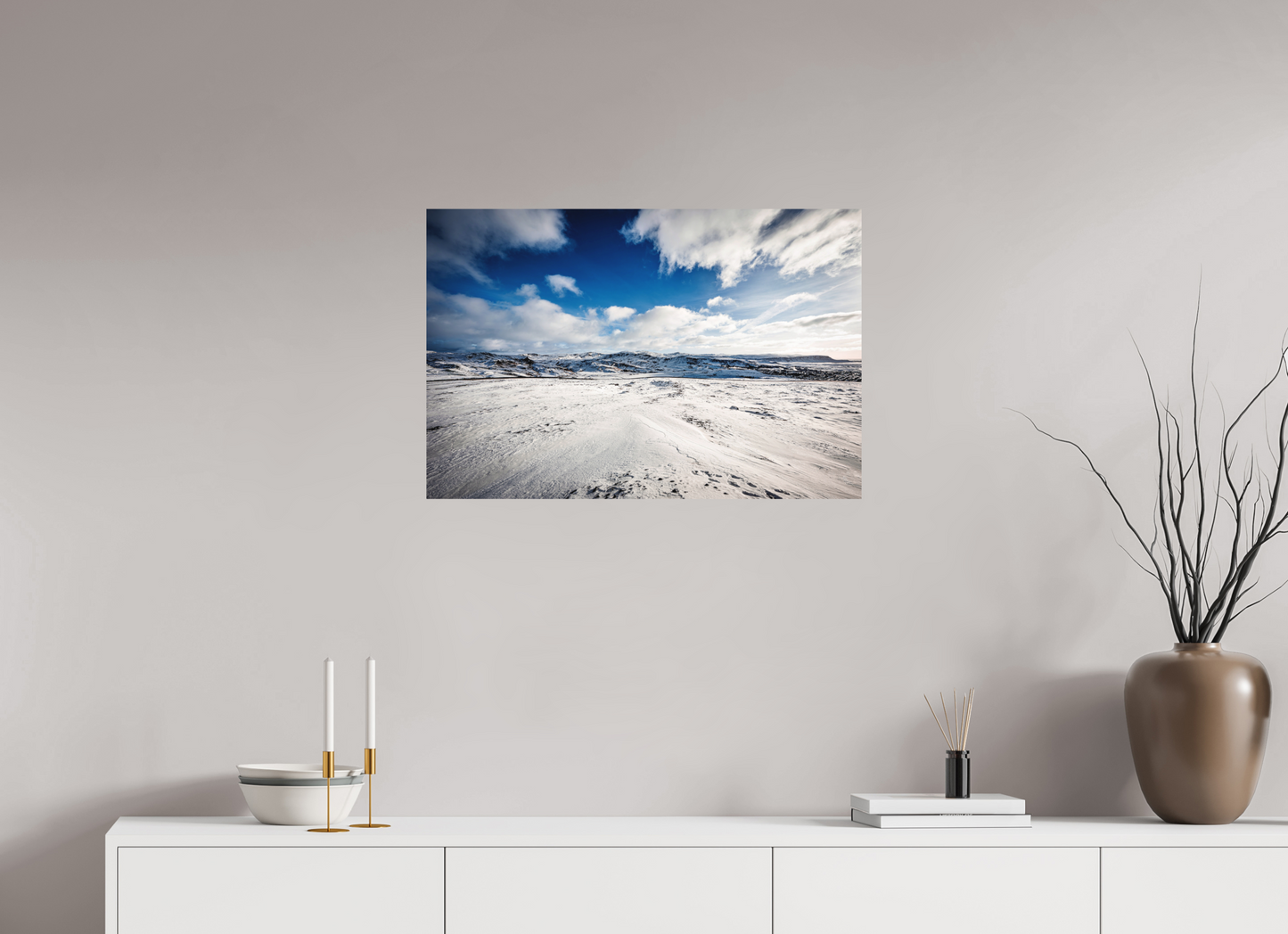 75 x 50 cm, Hahnemühle Photo Rag Bright White Winterweite über dem isländischen Hochland