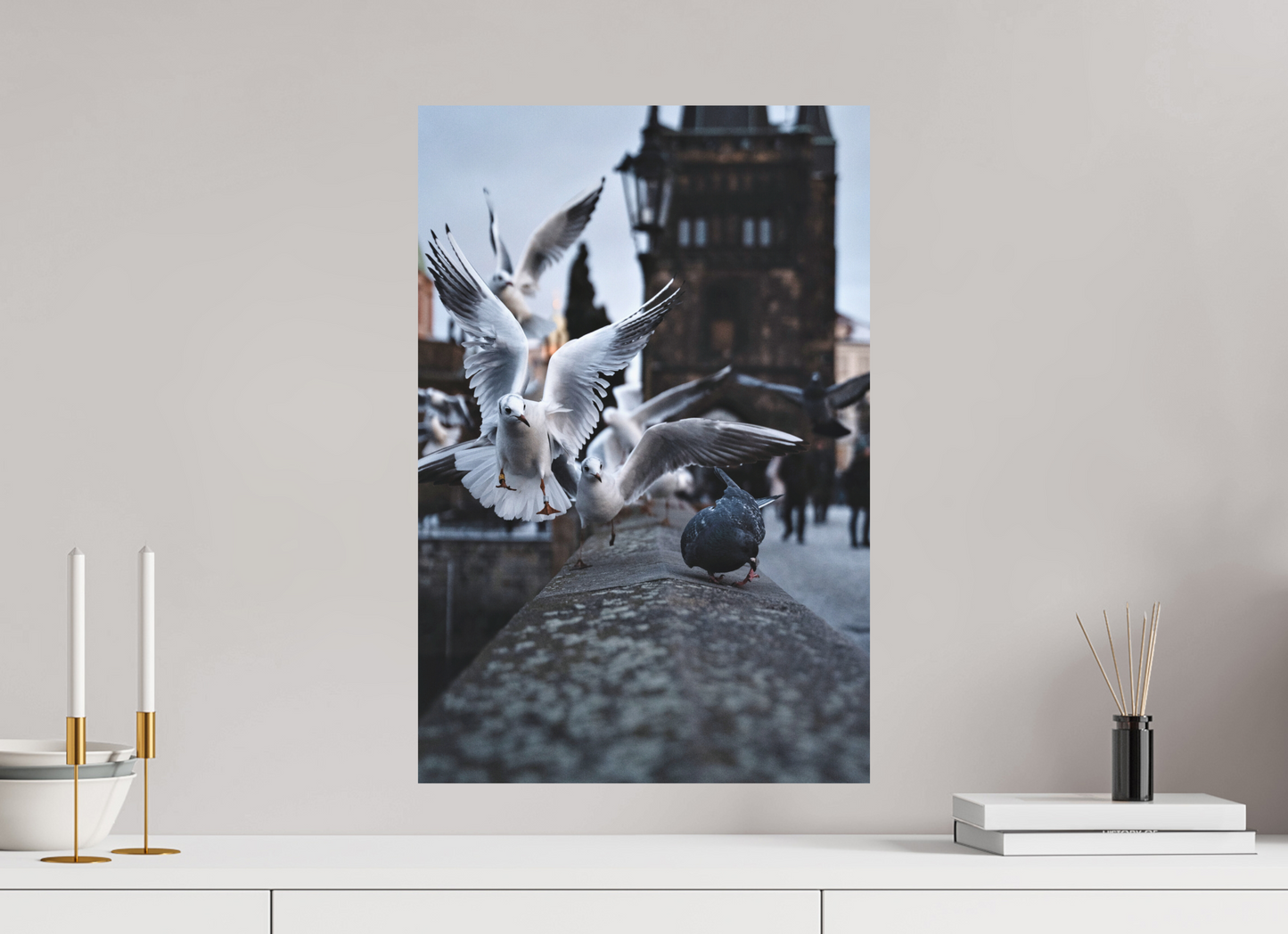 40 x 60 cm, Hahnemühle Photo Rag Bright White Flügelschlag über der Karlsbrücke