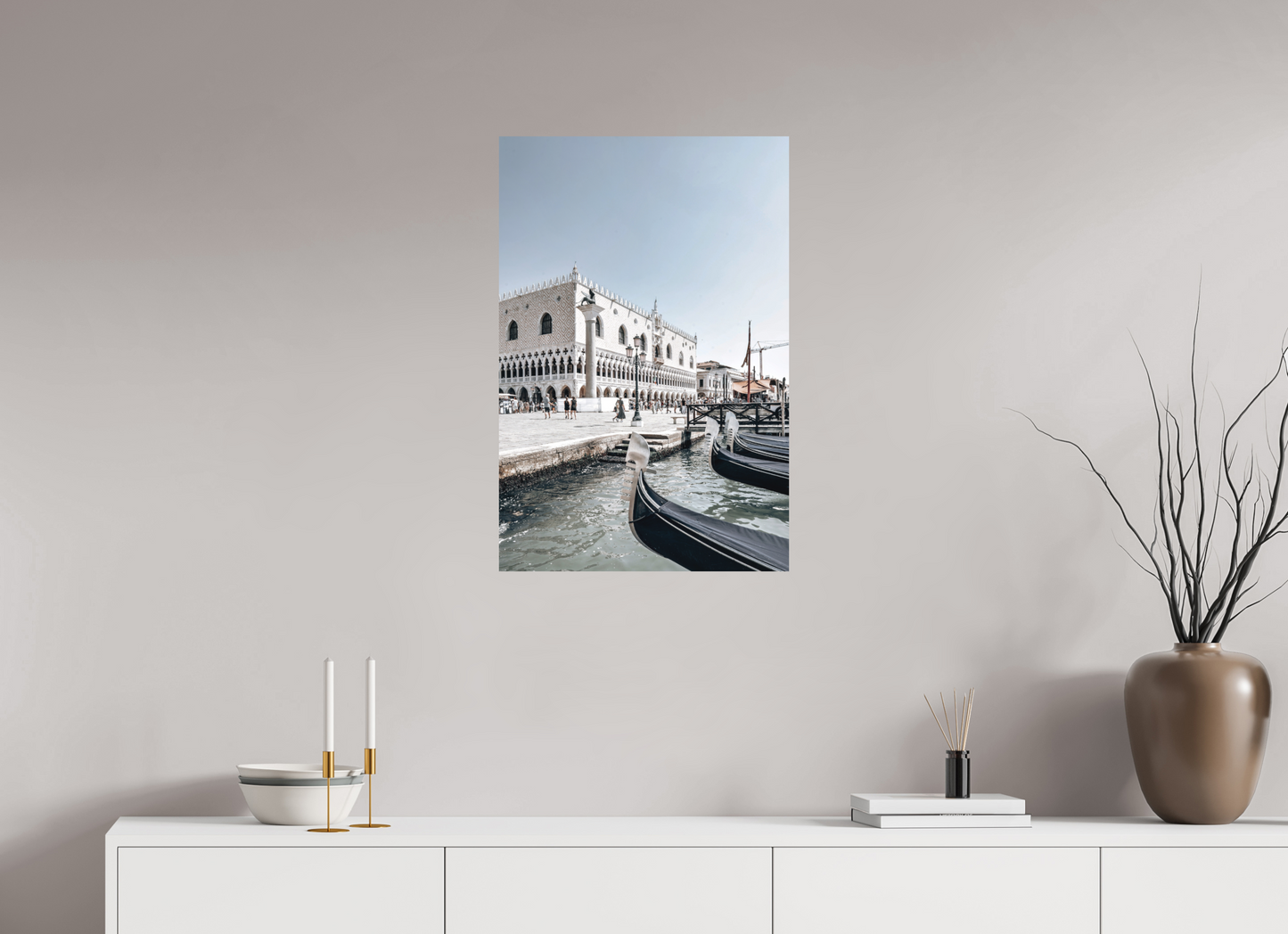 50 x 75 cm, Hahnemühle Photo Rag Bright White Gondolas in the Light of Venice