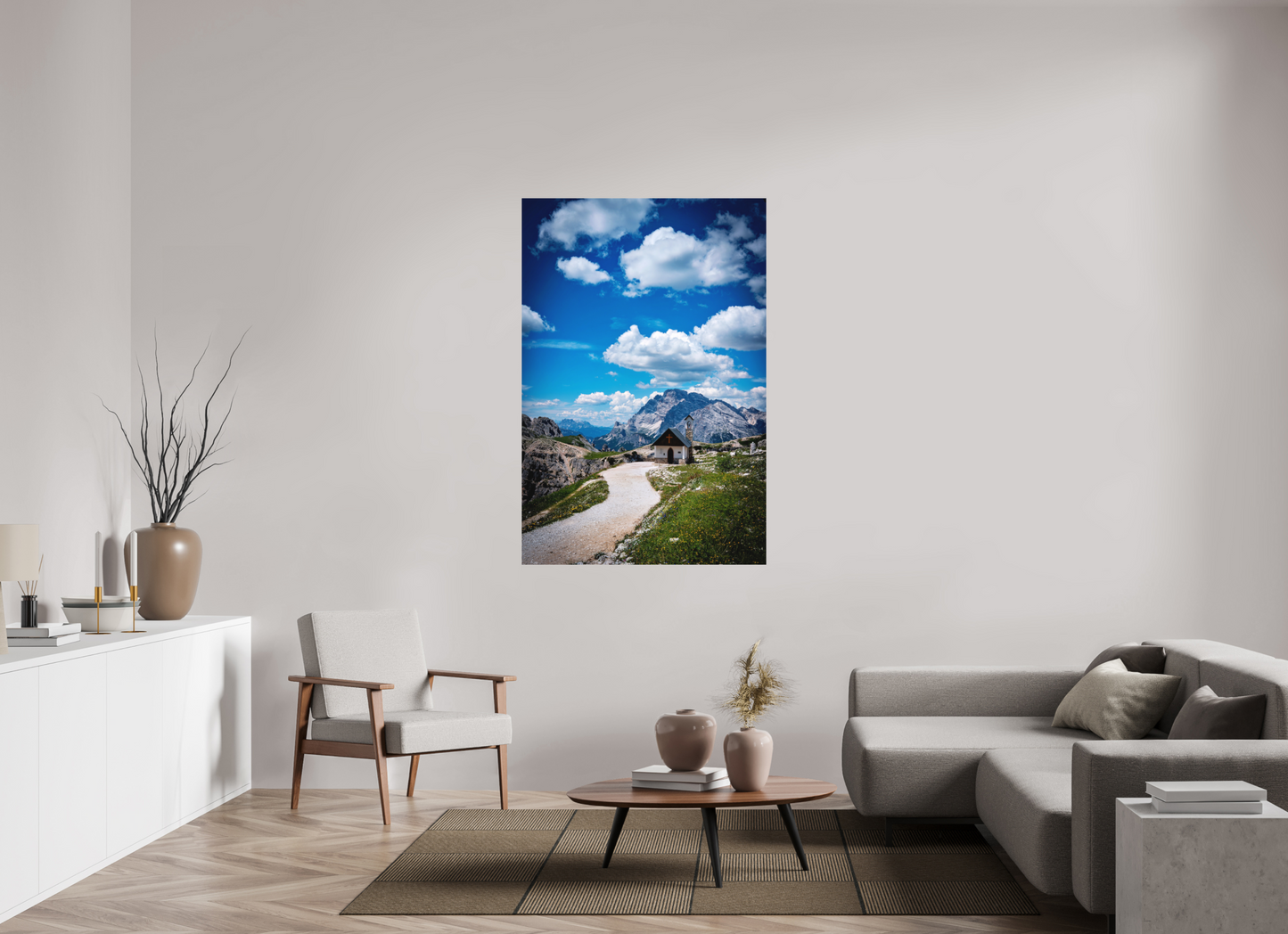 100 x 150 cm, Hahnemühle Photo Rag Bright White Kapelle über den Dolomiten