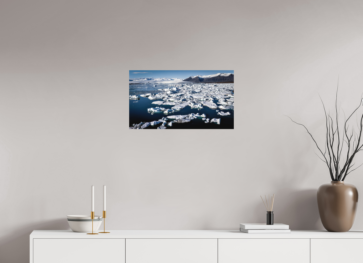 64 x 36 cm, Hahnemühle Photo Rag Bright White Eisige Weite – Jökulsárlón