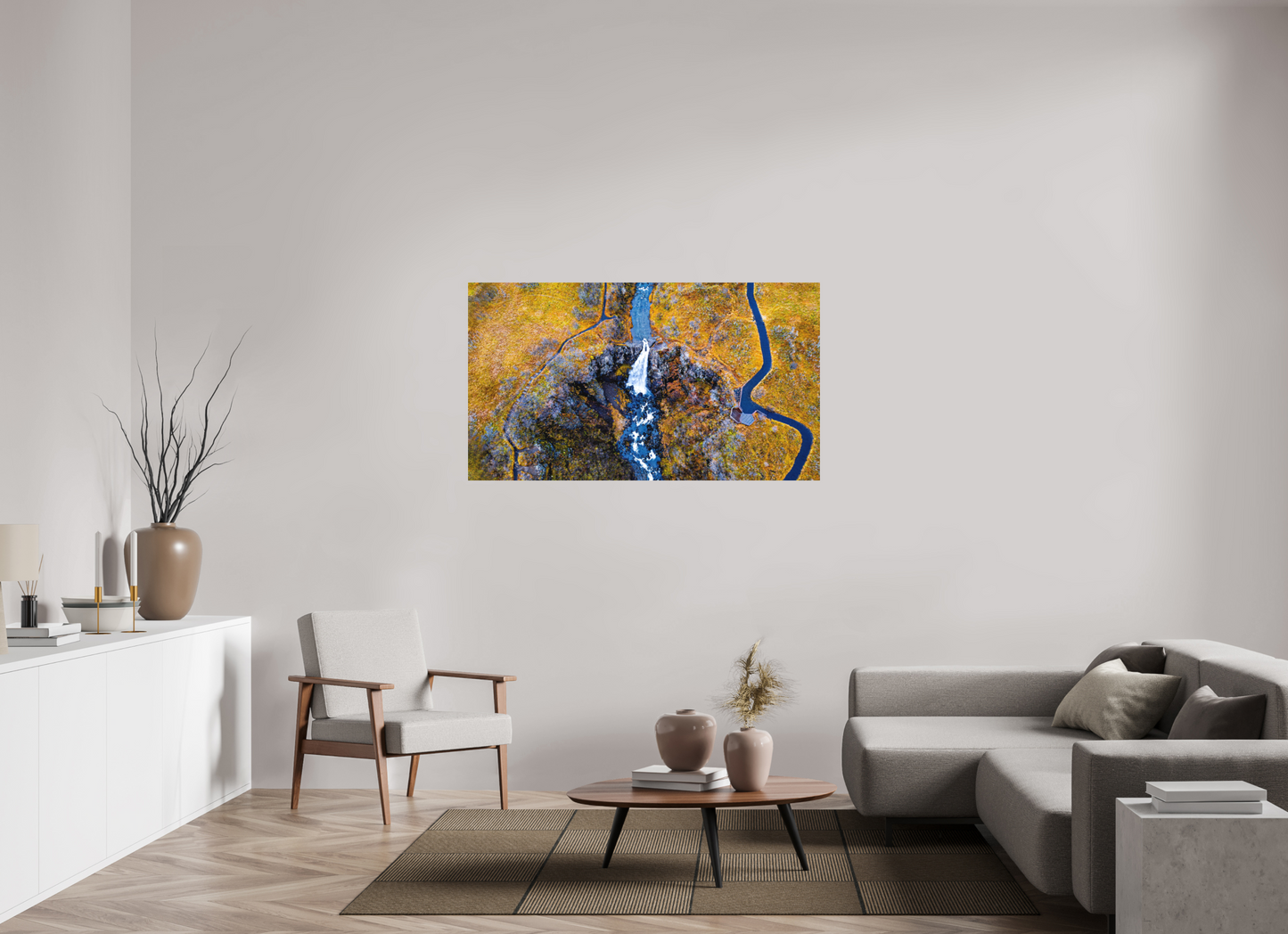 144 x 81 cm, Hahnemühle Photo Rag Bright White Hundafoss – Herbstfarben aus der Luft