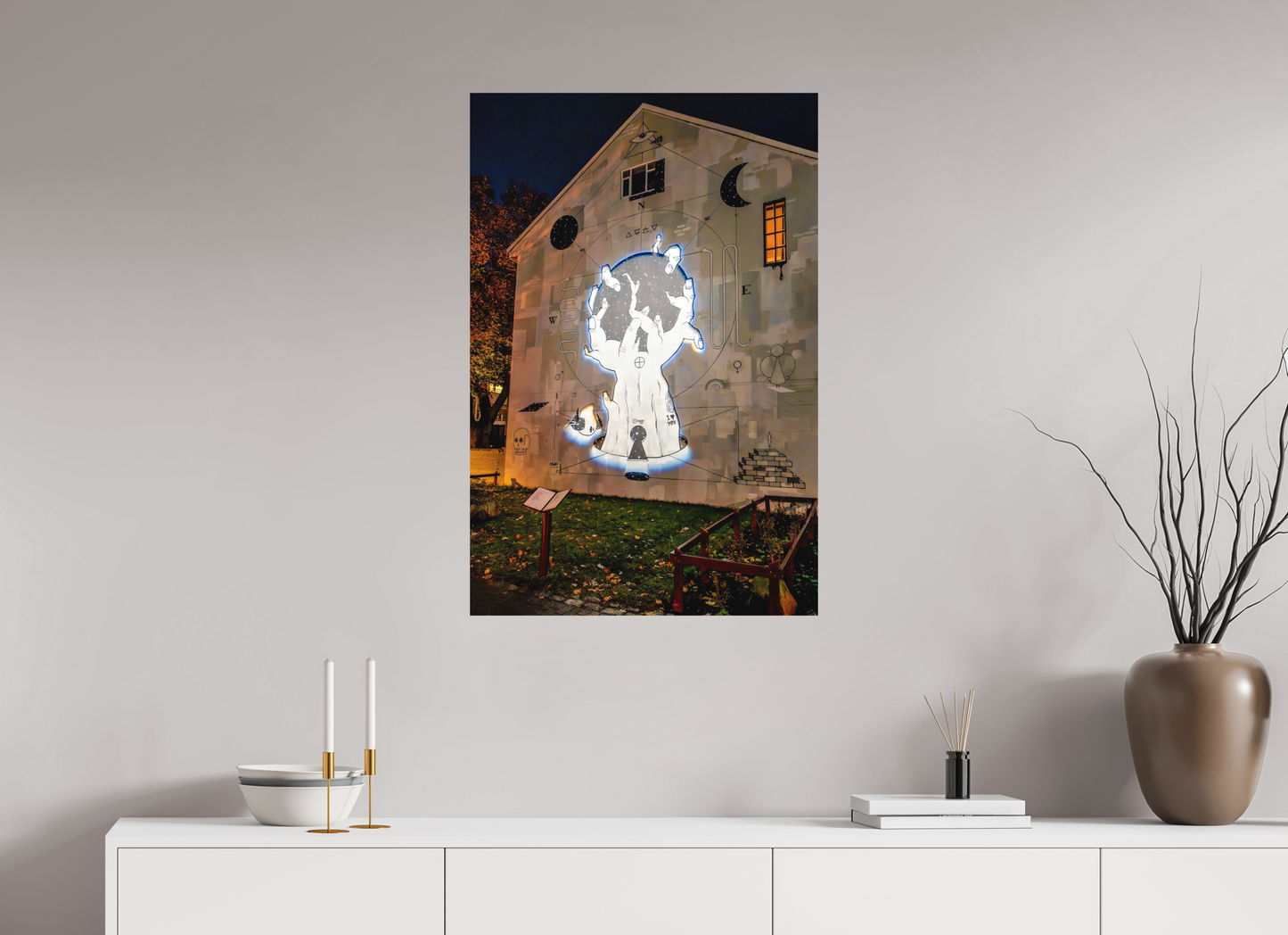 60 x 90 cm, Hahnemühle Photo Rag Bright White Reykjavík Nights – Wandkunst im Licht