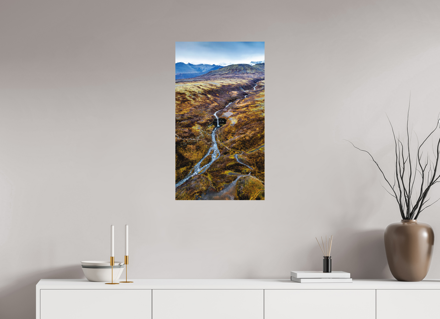45 x 80 cm, Hahnemühle Photo Rag Bright White Svartifoss – Wasserfall im Tal der Basaltsäulen