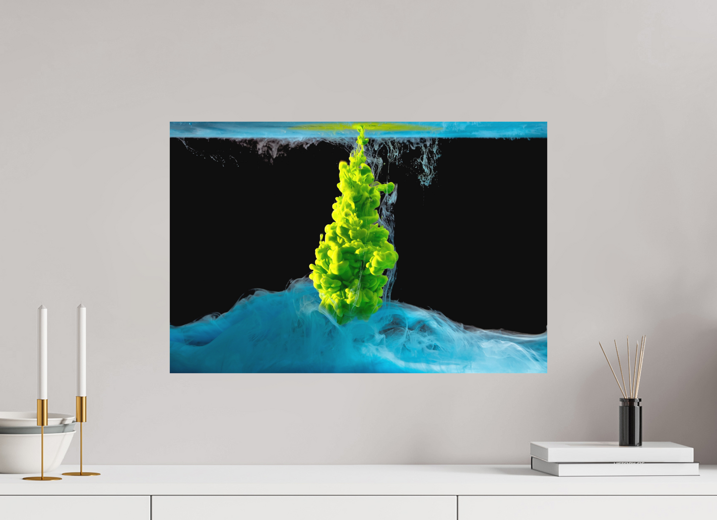 60 x 40 cm, Hahnemühle Photo Rag Bright White Acrylblau
