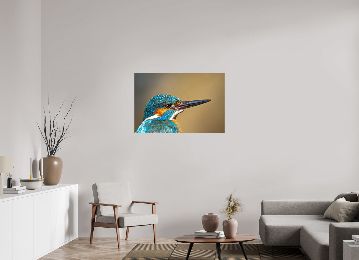 105 x 70 cm, Hahnemühle Photo Rag Bright White Eisvogel im Portrait