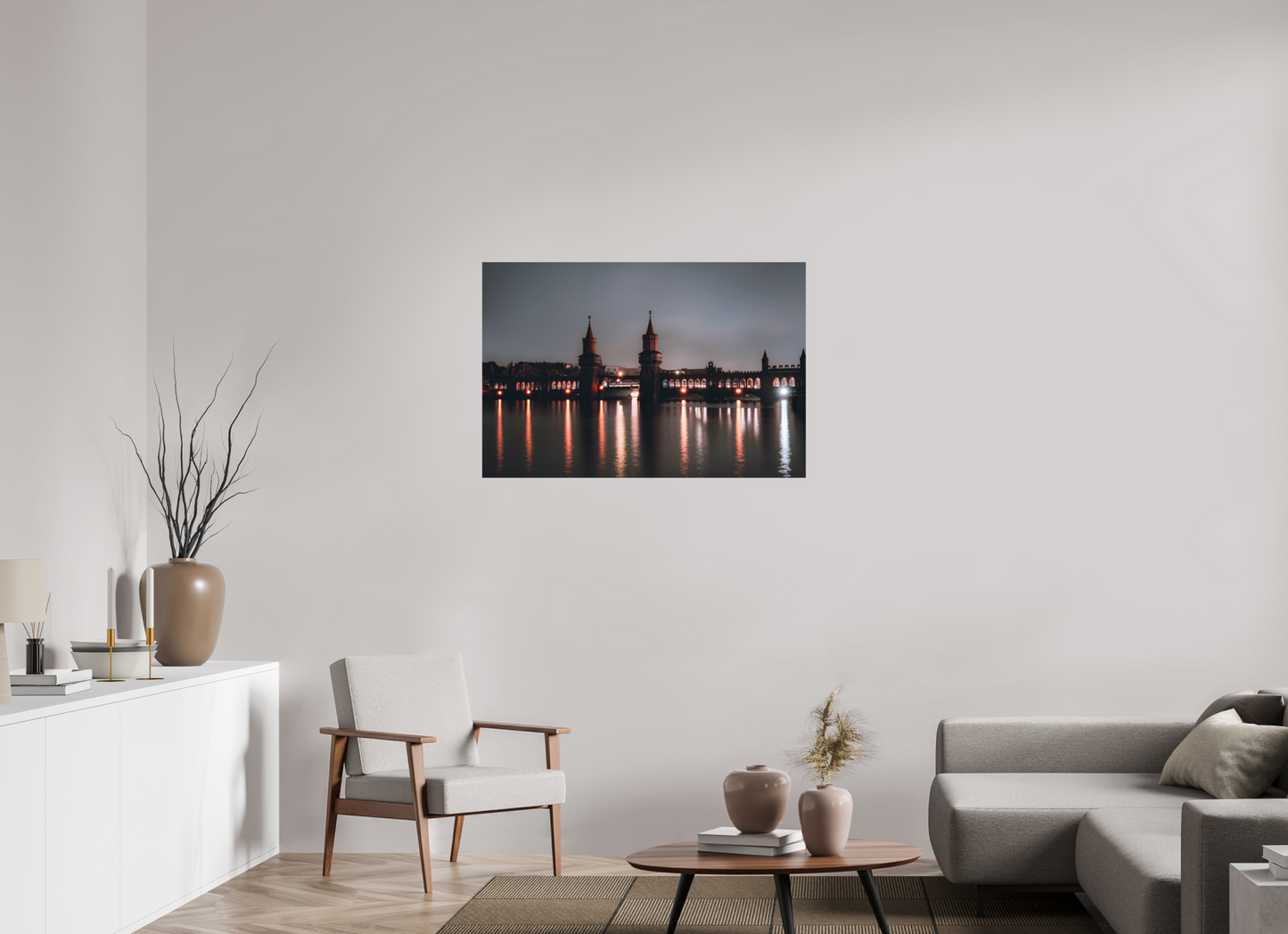 105 x 70 cm, Hahnemühle Photo Rag Bright White Oberbaumbrücke – Berlin bei Nacht