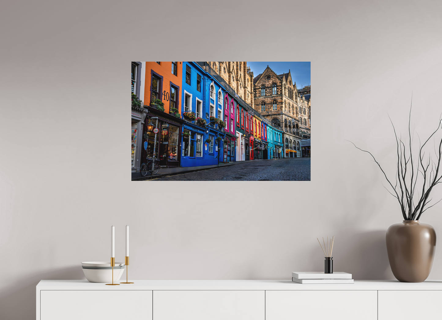 90 x 60 cm, Hahnemühle Photo Rag Bright White Victoria Street – Edinburghs Farbenpracht