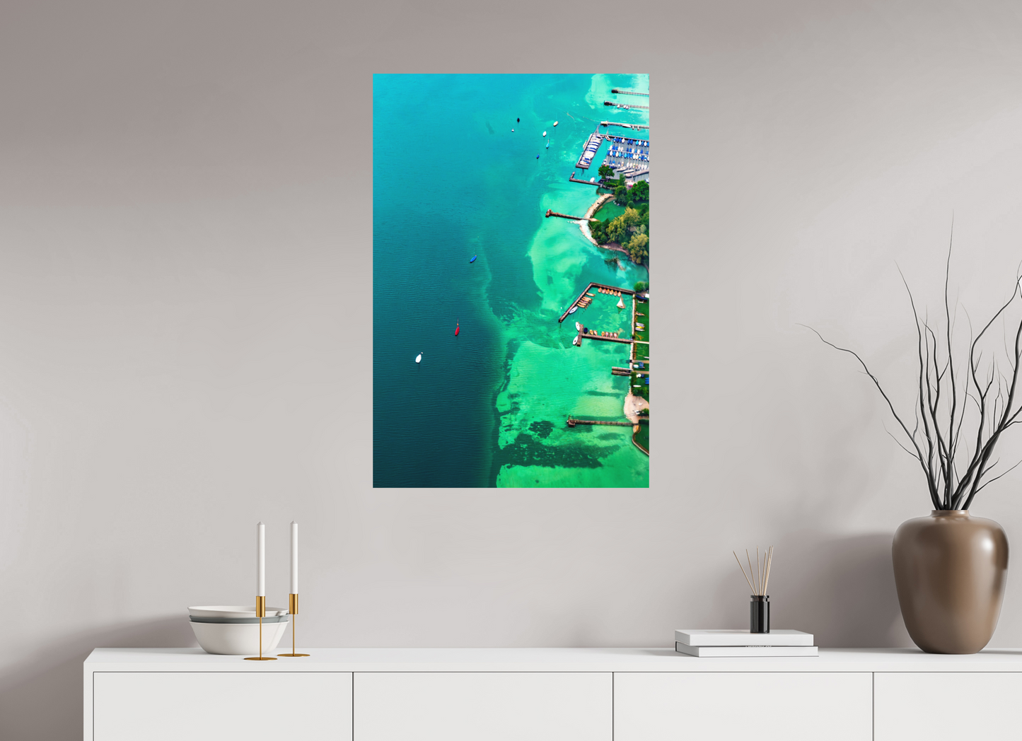60 x 90 cm, Hahnemühle Photo Rag Bright White Mosaik über dem Tegernsee