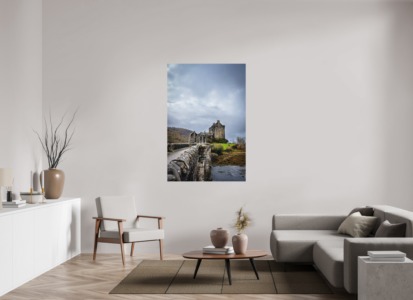 100 x 150 cm, Hahnemühle Photo Rag Bright White Eilean Donan im Sturmlicht